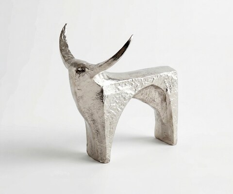 Figur Savaro B37 x T22 x H44 cm Aluminium Platin Handgemacht