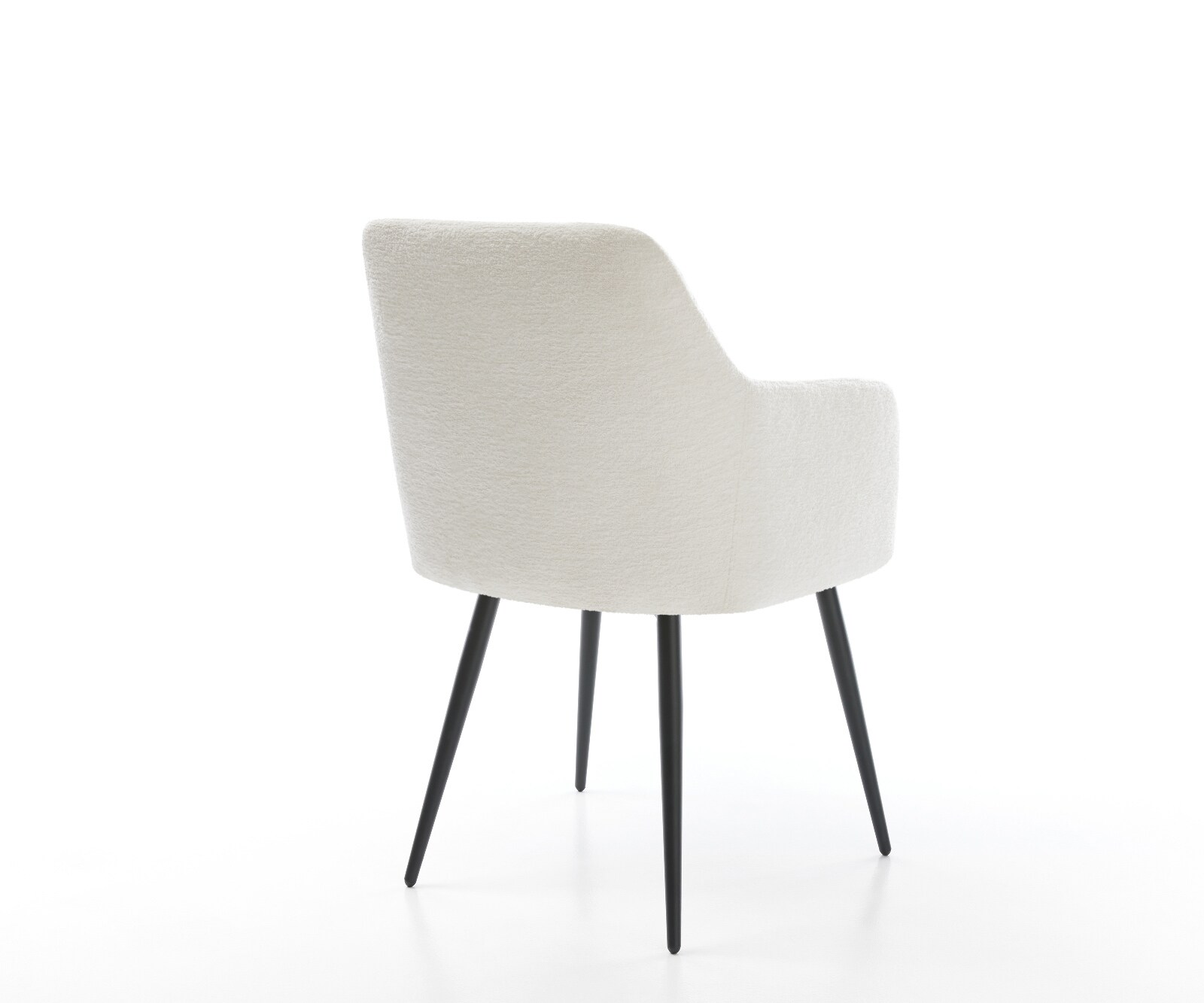 Chaise-de-salle-à-manger Greg-Flex bouclé doux beige 4 pieds coniques noir resorts ensachés 5