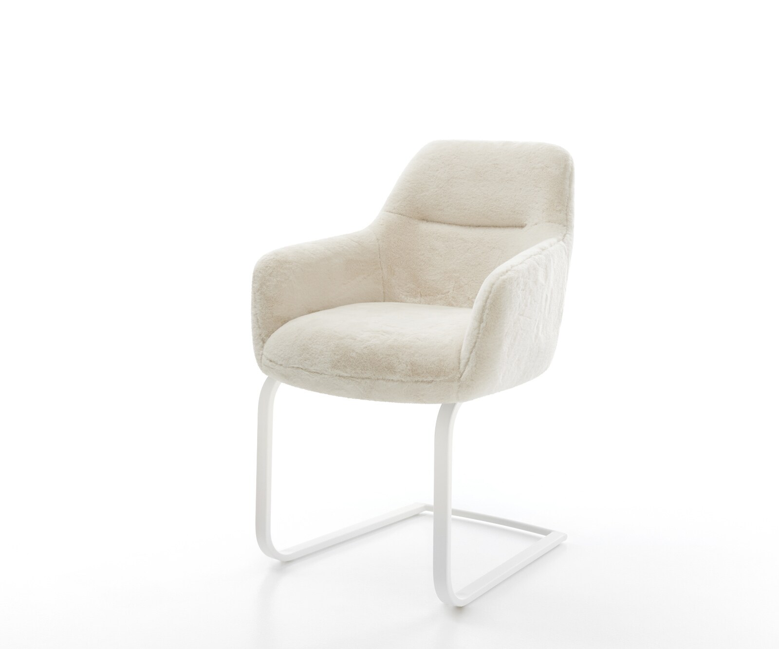 Cantilever Pejo-Flex peluche crème-blanc pied cantilever plat blanc resorts ensachés 1