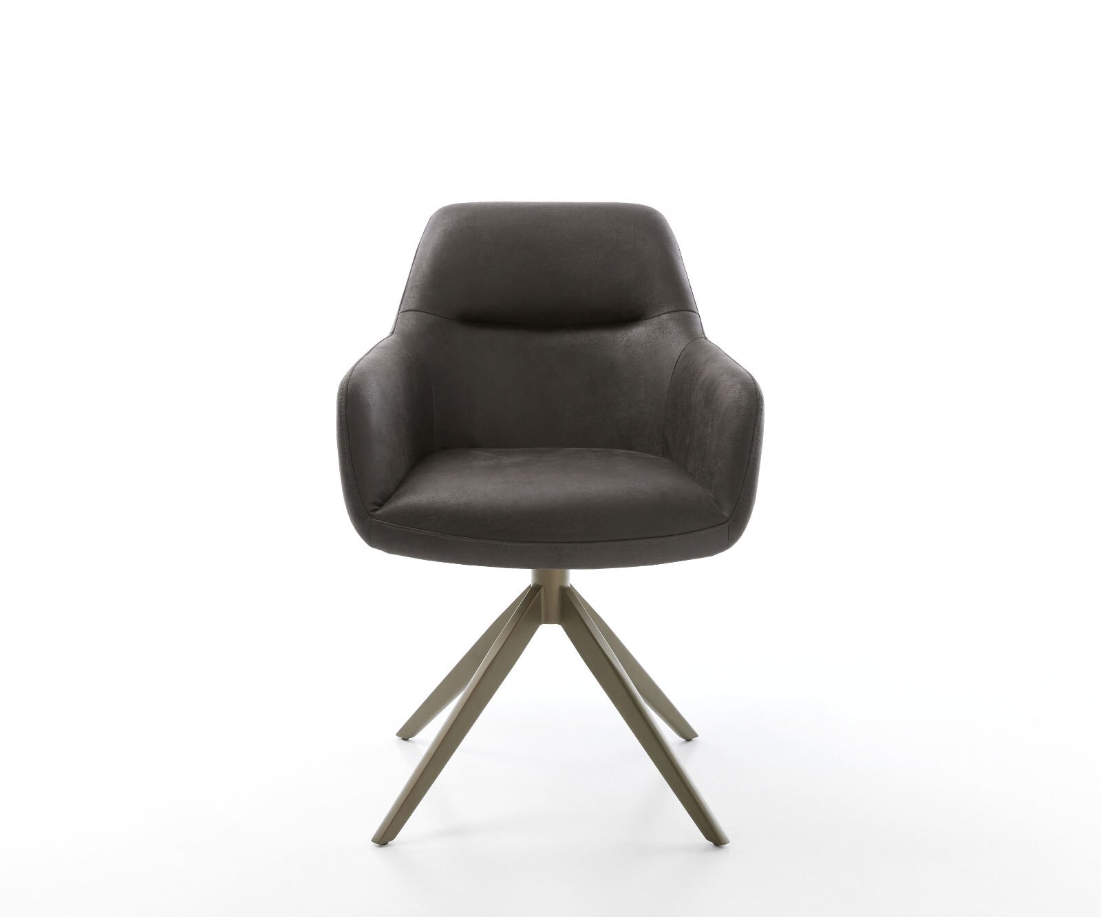 Drehstuhl Pejo-Flex Mikrofaser Anthrazit Vintage Kreuzgestell breit Effektfinish Titan 360° drehbar Wippfunktion Taschenfederkern 1