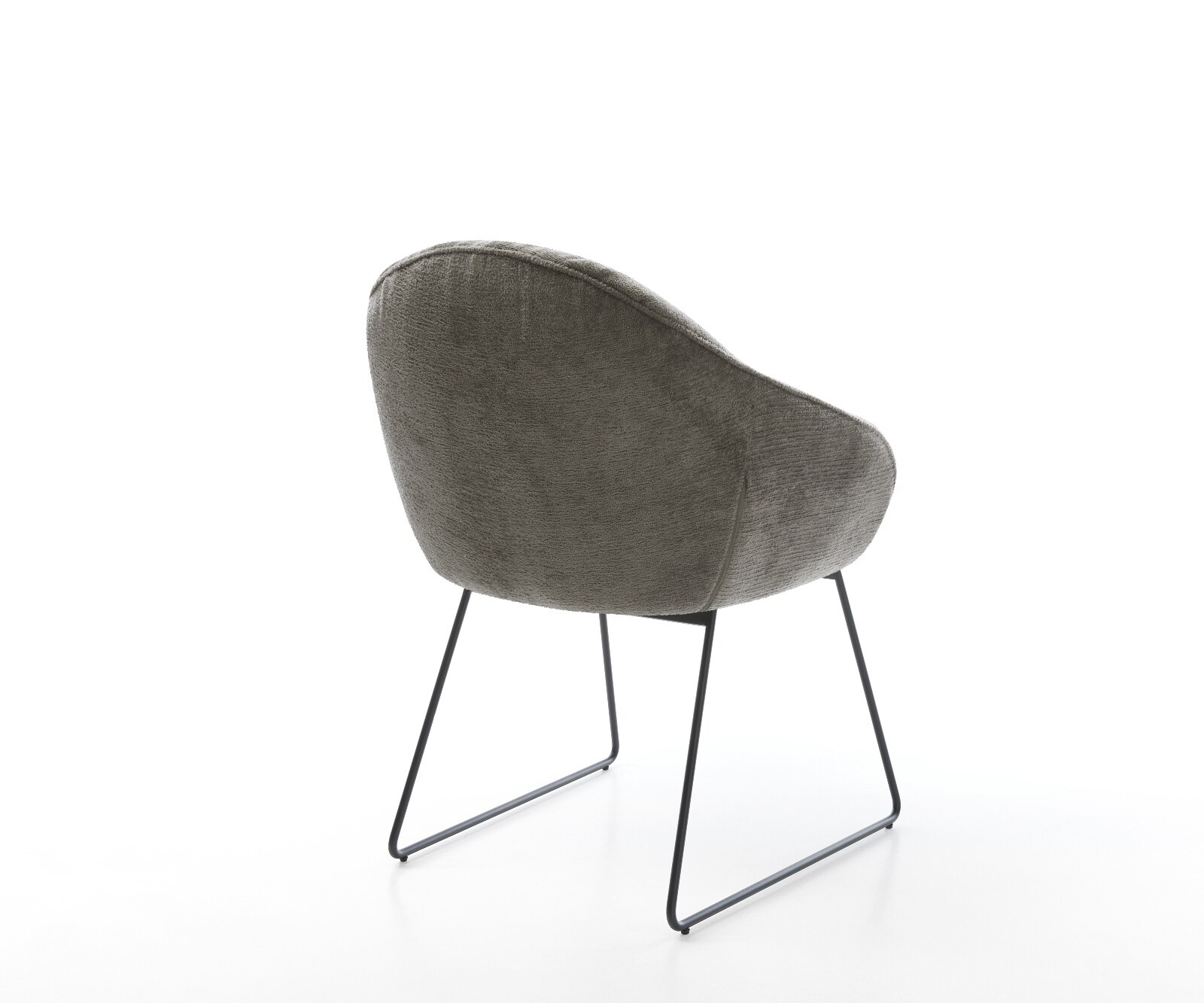 Chaise-de-salle-à-manger Gaio-Flex bouclé doux couleur boue pied trapèze noir 5