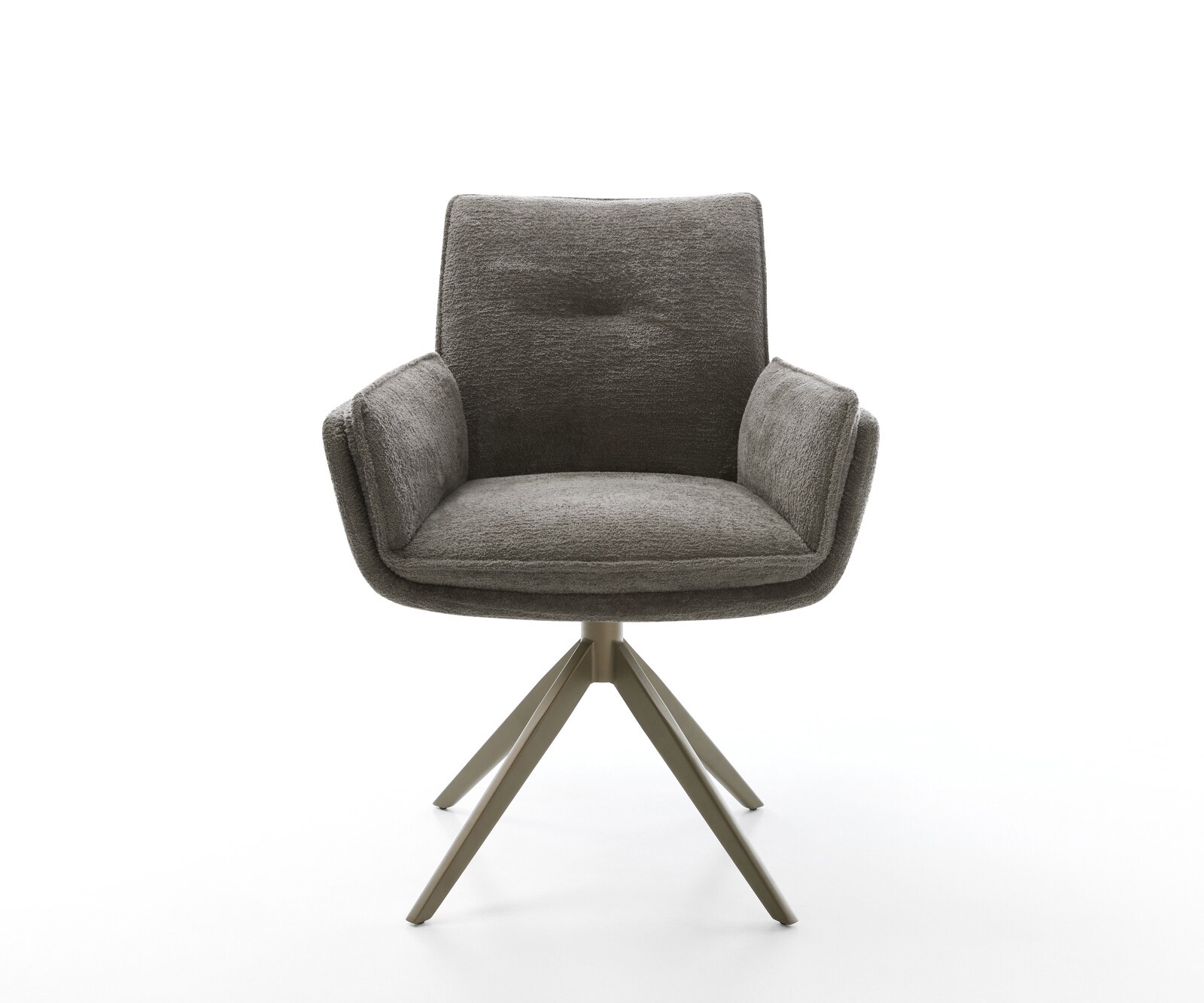 Drehstuhl Nela-Flex Bouclé Soft Schlamm Kreuzgestell breit Effektfinish Titan 360° drehbar Wippfunktion 1