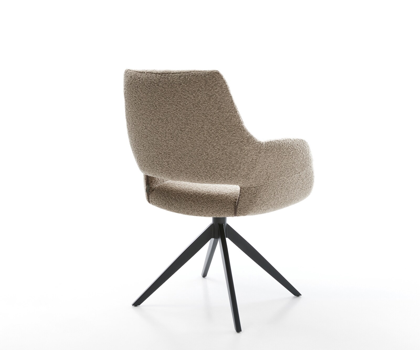 Chaise-pivotante Yago-Flex avec accoudoirs bouclé boue pied croisé large noir pivotement sur 360° fonction bascule ressorts ensachés 4