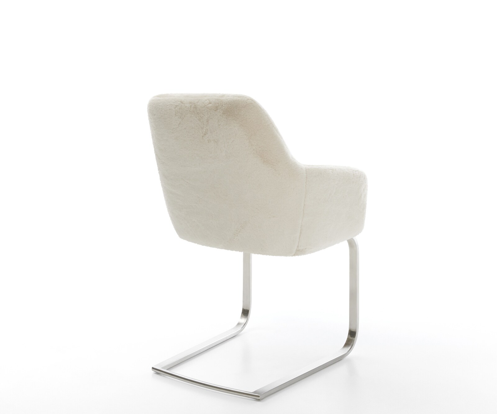 Freischwinger Pejo-Flex Plüsch Creme-Weiß Freischwinger flach Edelstahl Taschenfederkern 5