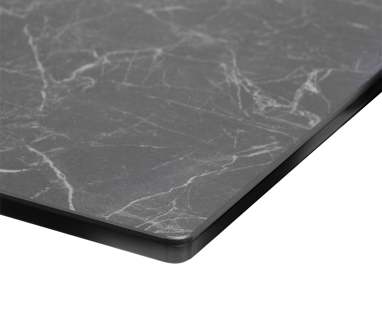 Table à manger Edge 180-220x100 céramique Laminam®Nero Greco gris cadre en W noir extensible 4
