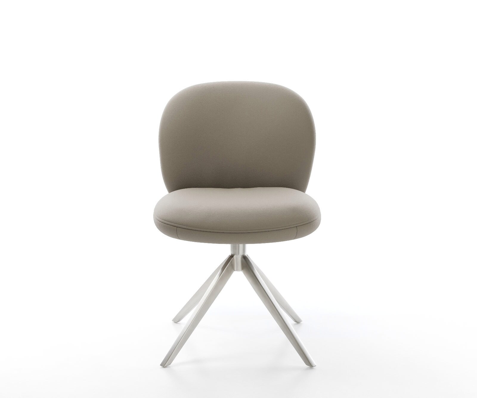 Drehstuhl Nube-Flex Echt-Leder Schlamm Kreuzgestell breit Edelstahl 360° drehbar Wippfunktion Taschenfederkern 1