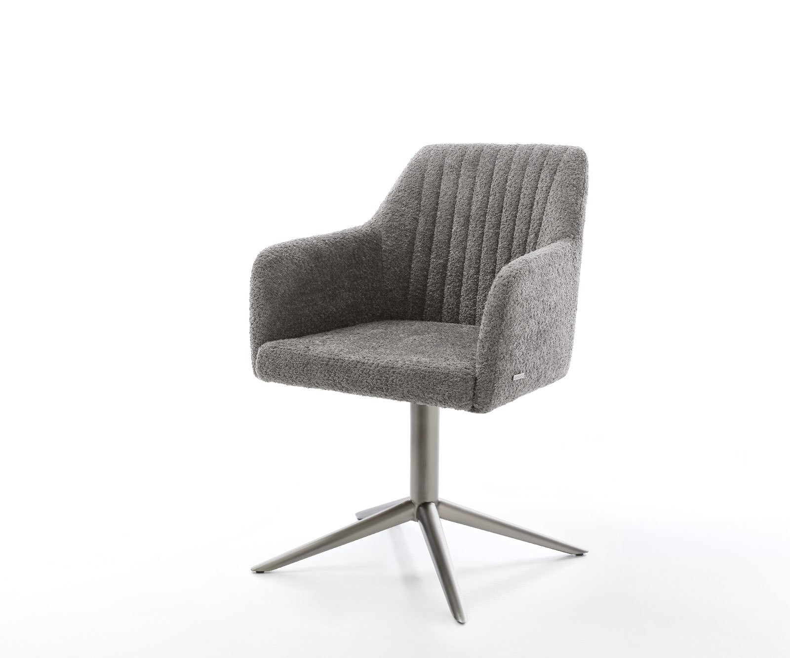 Chaise-pivotante Pejo-Flex bouclé gris pied de chaise 4 branches grafiete pivotement sur 360° fonction bascule ressorts ensachés 1