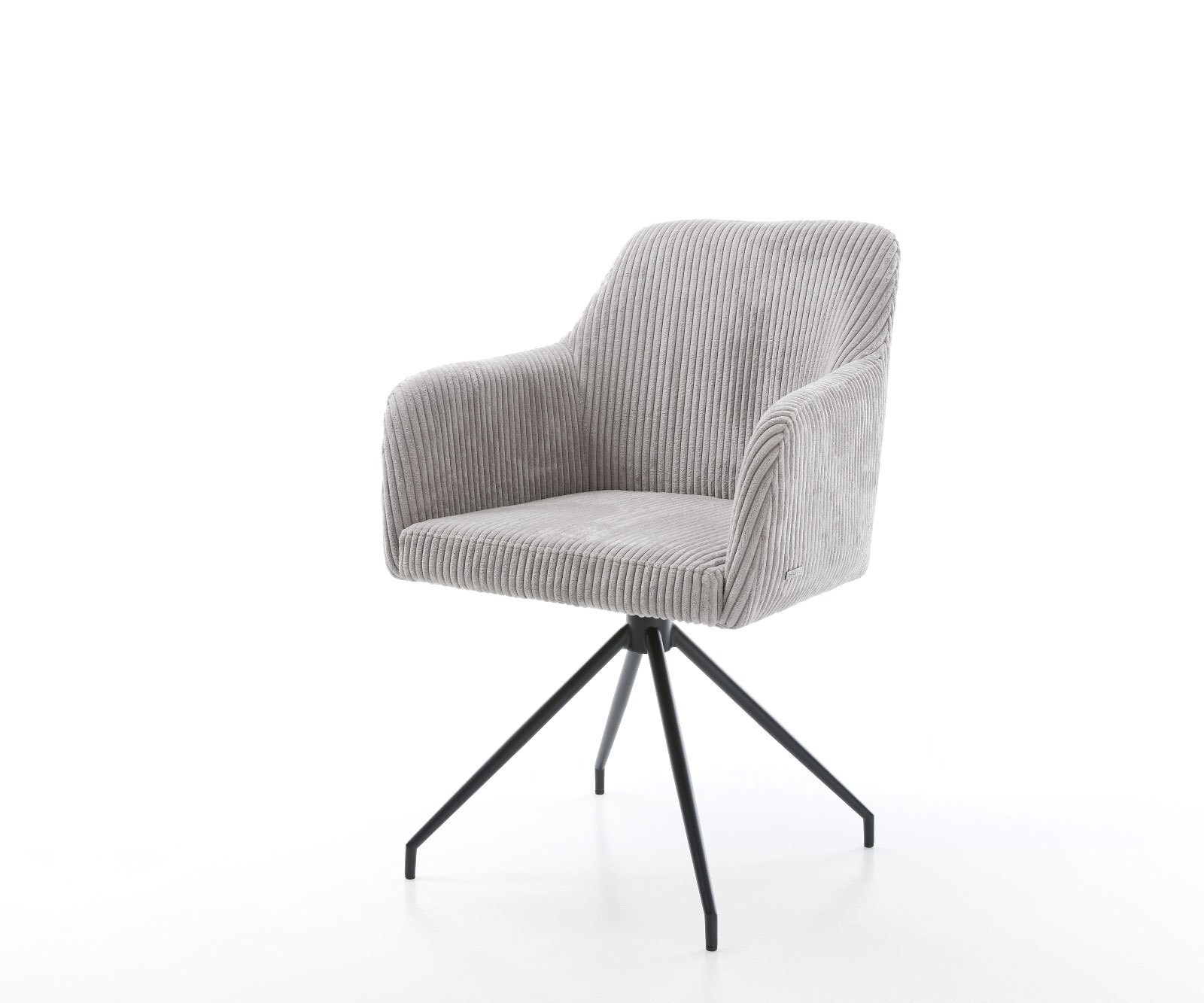 Drehstuhl Greg-Flex Cord Silbergrau Kreuzgestell konisch Schwarz 180° drehbar