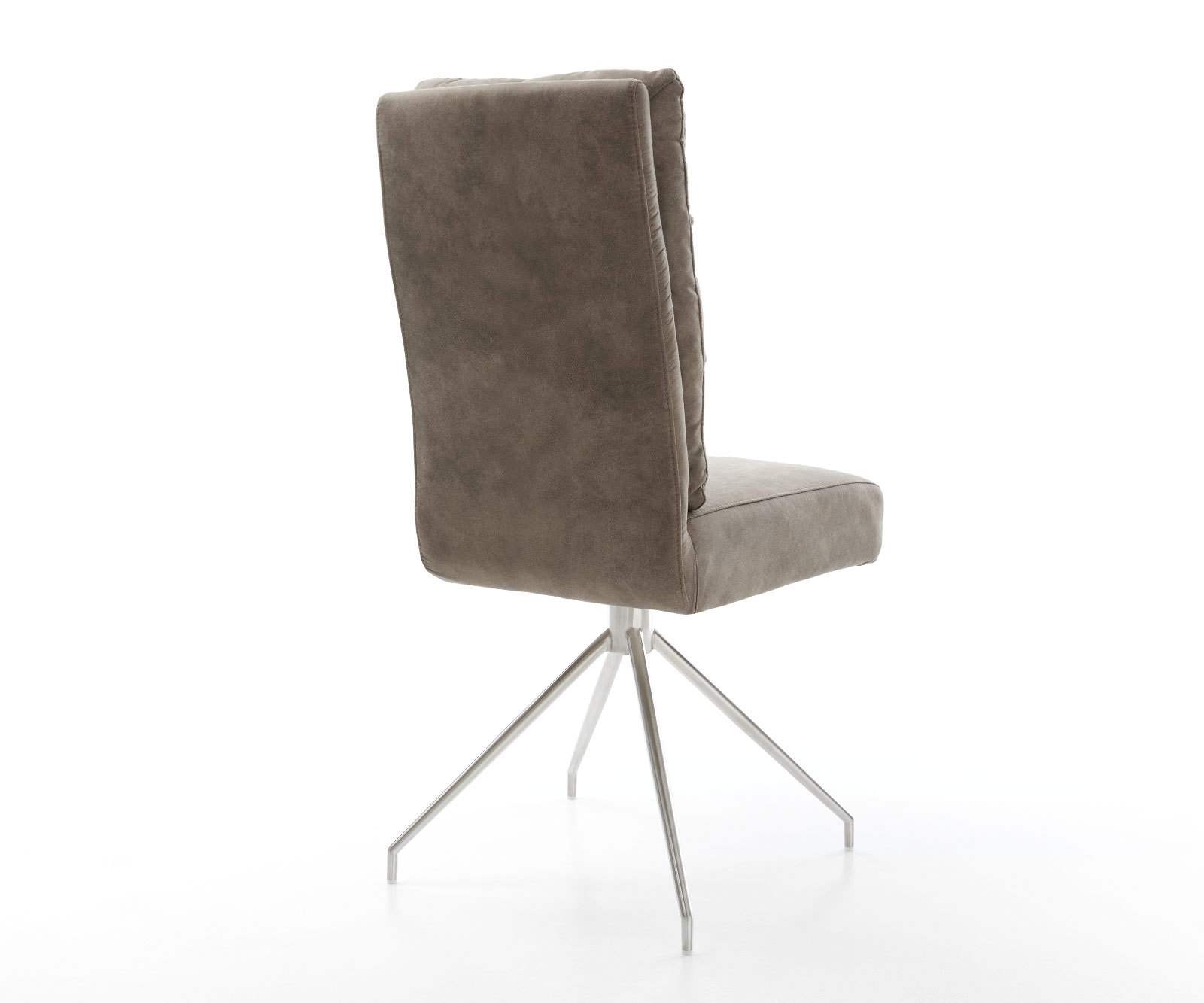 Esszimmerstuhl Pela-Flex Mikrofaser Taupe Vintage Kreuzgestell konisch Edelstahl Taschenfederkern 4 Esszimmerstuhl Pela-Flex Mikrofaser Taupe Vintage Kreuzgestell konisch Edelstahl Taschenfederkern 4