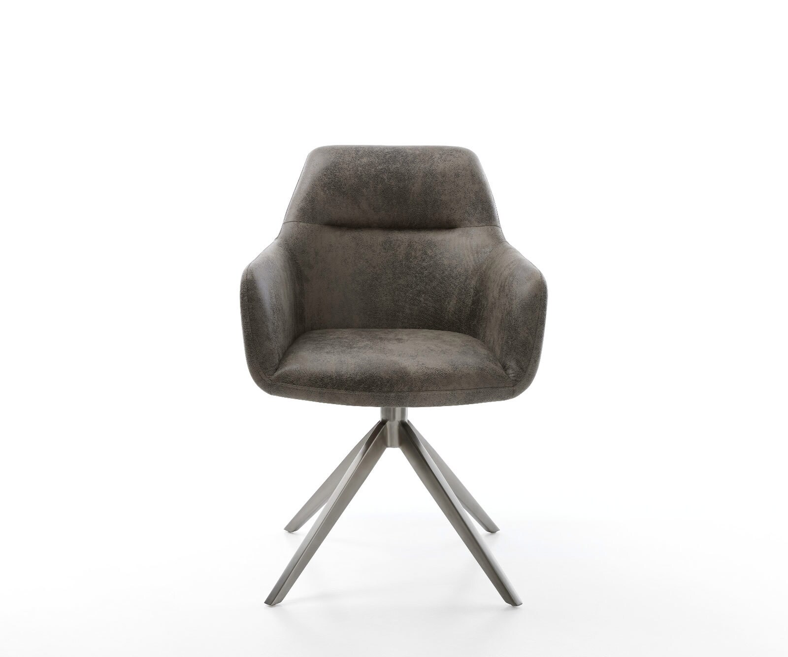 Chaise-pivotante Pejo-Flex microvelours gris antique pied croisé large grafiete pivotement sur 360° fonction bascule ressorts ensachés 2