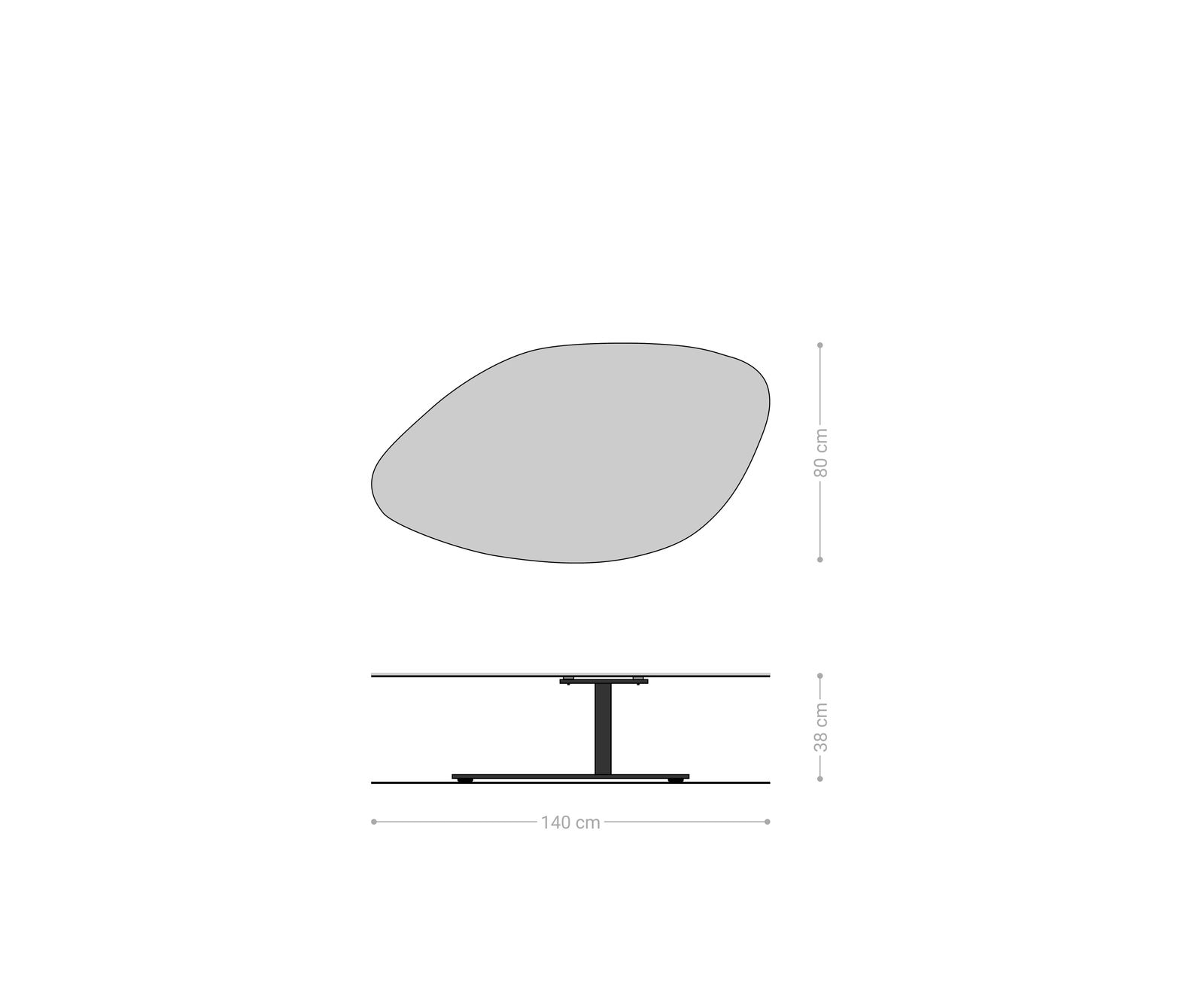 Couchtisch Vibana 140x80 cm Keramik Aspetto Concreto Betonfarbig Gestell Effektfinish Titan 8