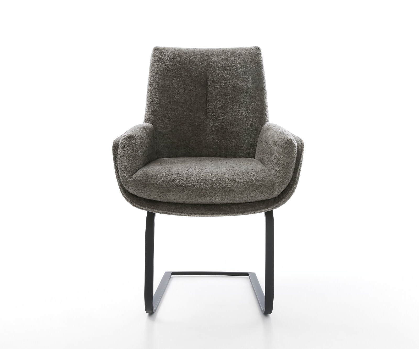 Cantilever Clea-Flex bouclé doux couleur boue pied cantilever plat noir 2