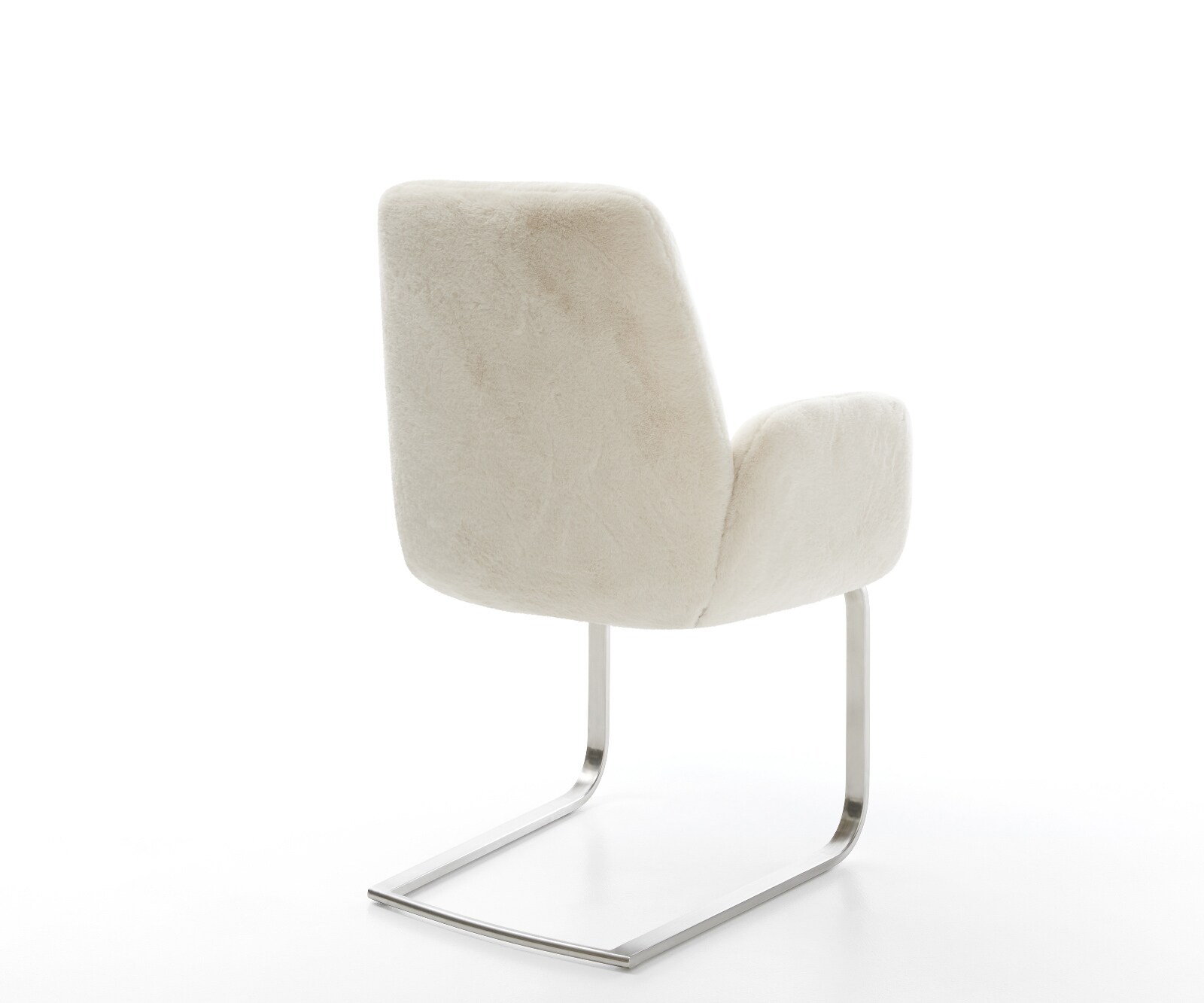 Freischwinger Zoa-Flex Plüsch Creme-Weiß Freischwinger flach Edelstahl Taschenfederkern 5