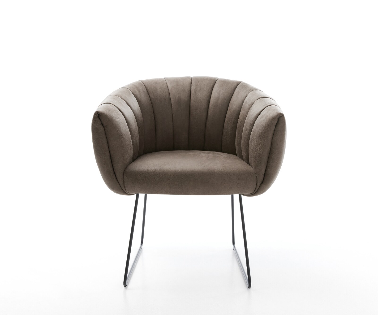 Esszimmerstuhl Jada-Flex Mikrofaser Taupe Vintage Kufengestell Schwarz Taschenfederkern 2