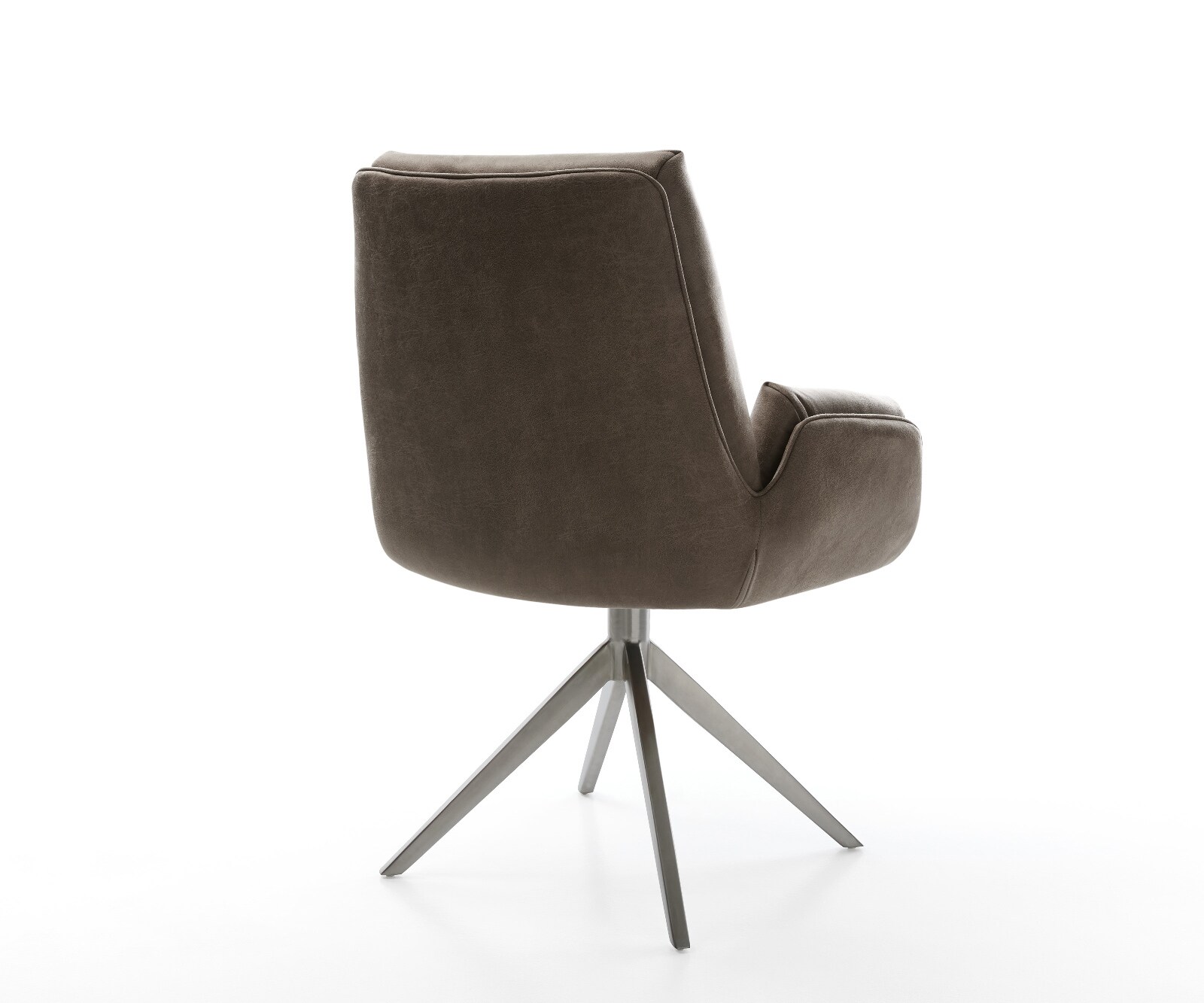 Drehstuhl Clea-Flex Mikrofaser Taupe Vintage Kreuzgestell breit Graphit 360° drehbar Wippfunktion 4