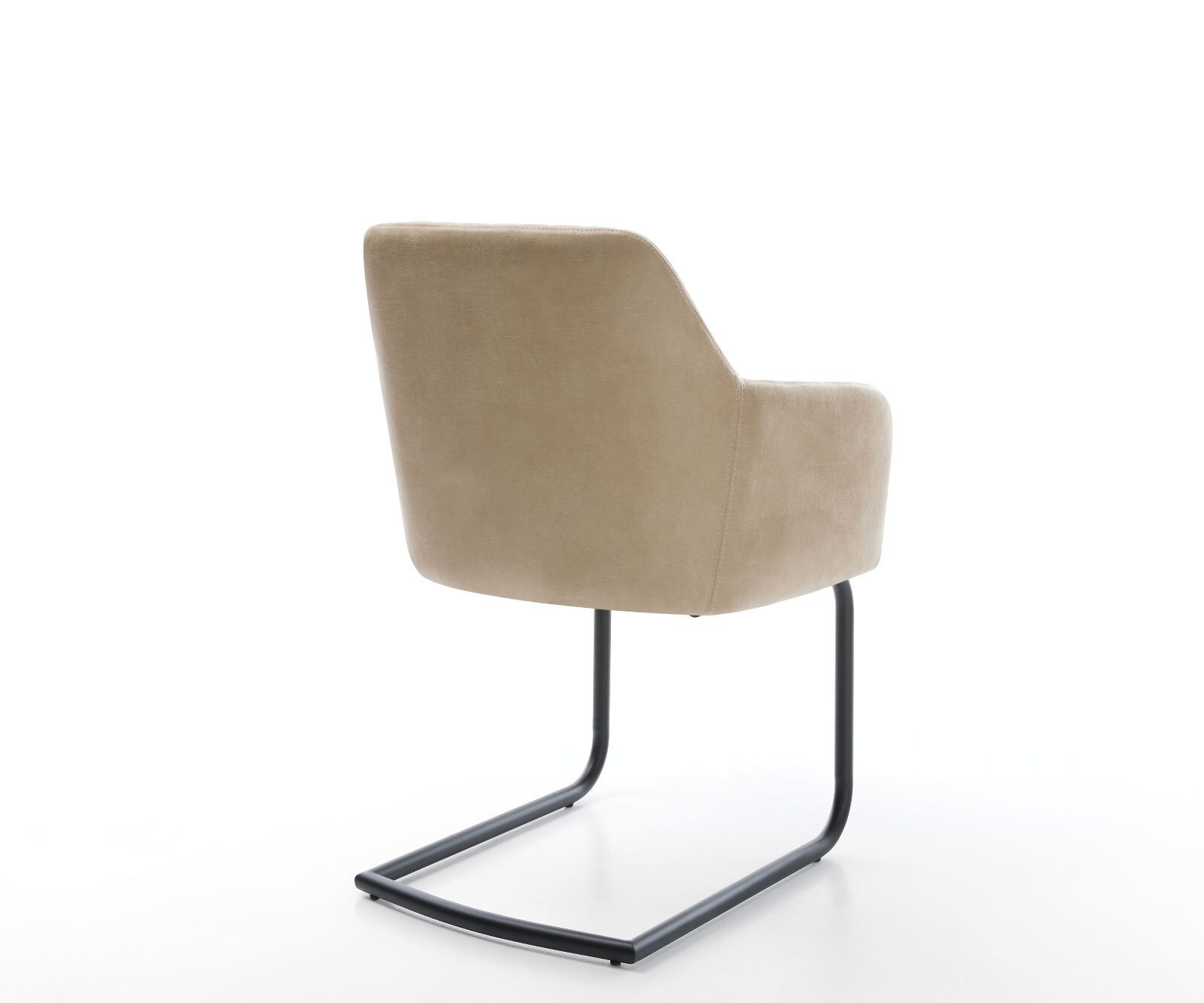 Cantilever Greg-Flex microvelours beige vintage pied cantilever rond noir ressorts ensachés 5