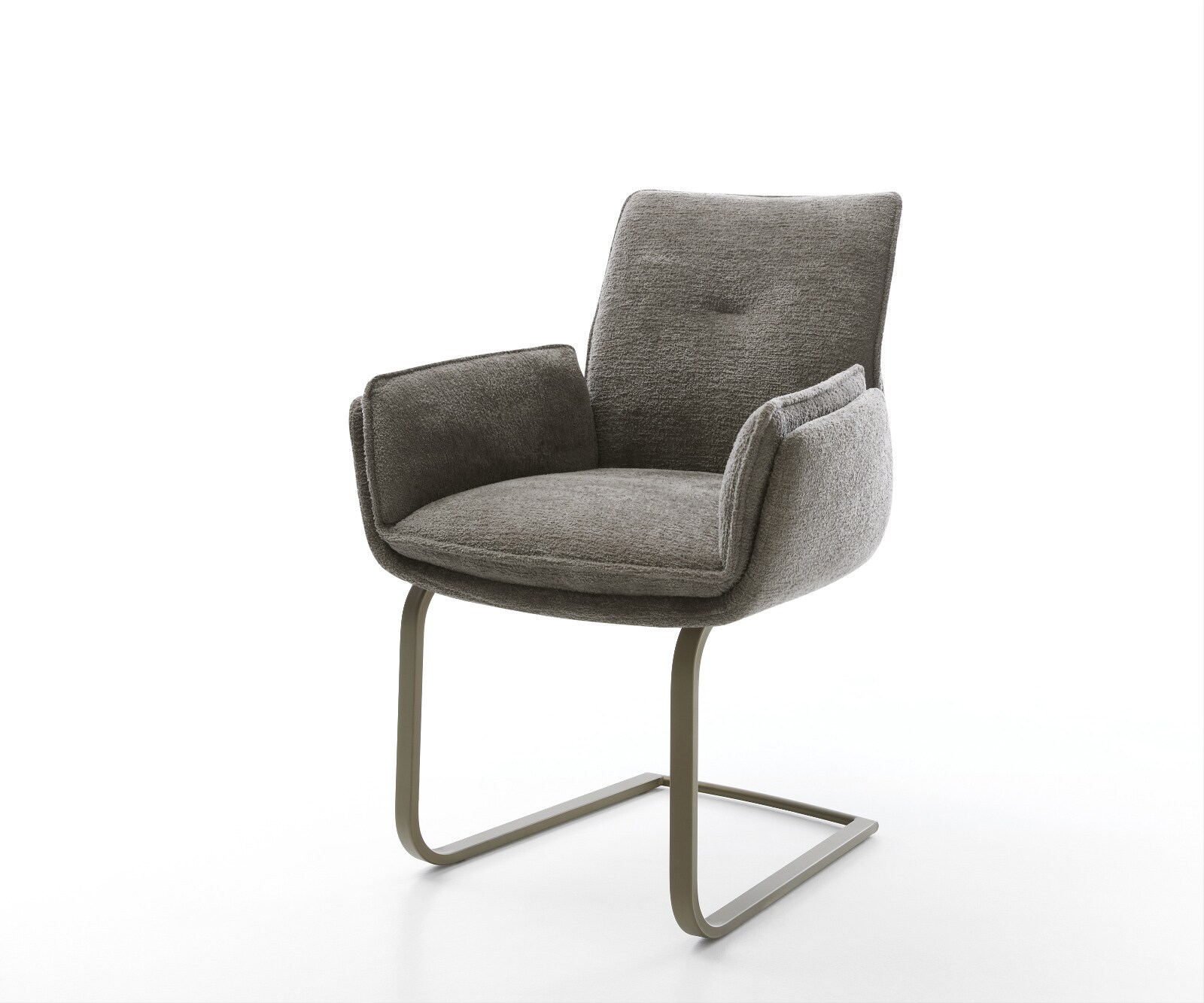 Freischwinger Nela-Flex Bouclé Soft Schlamm Freischwinger flach Effektfinish Titan
