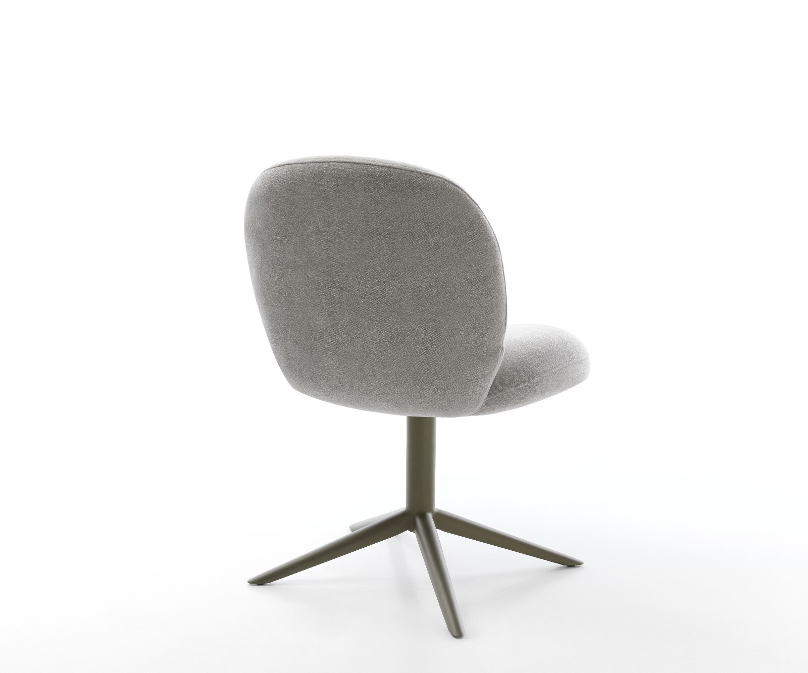 Chaise-pivotante Nube-Flex tissu structuré doux gris pied de chaise 4 branches aspect titane pivotement sur 360° fonction bascule resorts ensachés 4