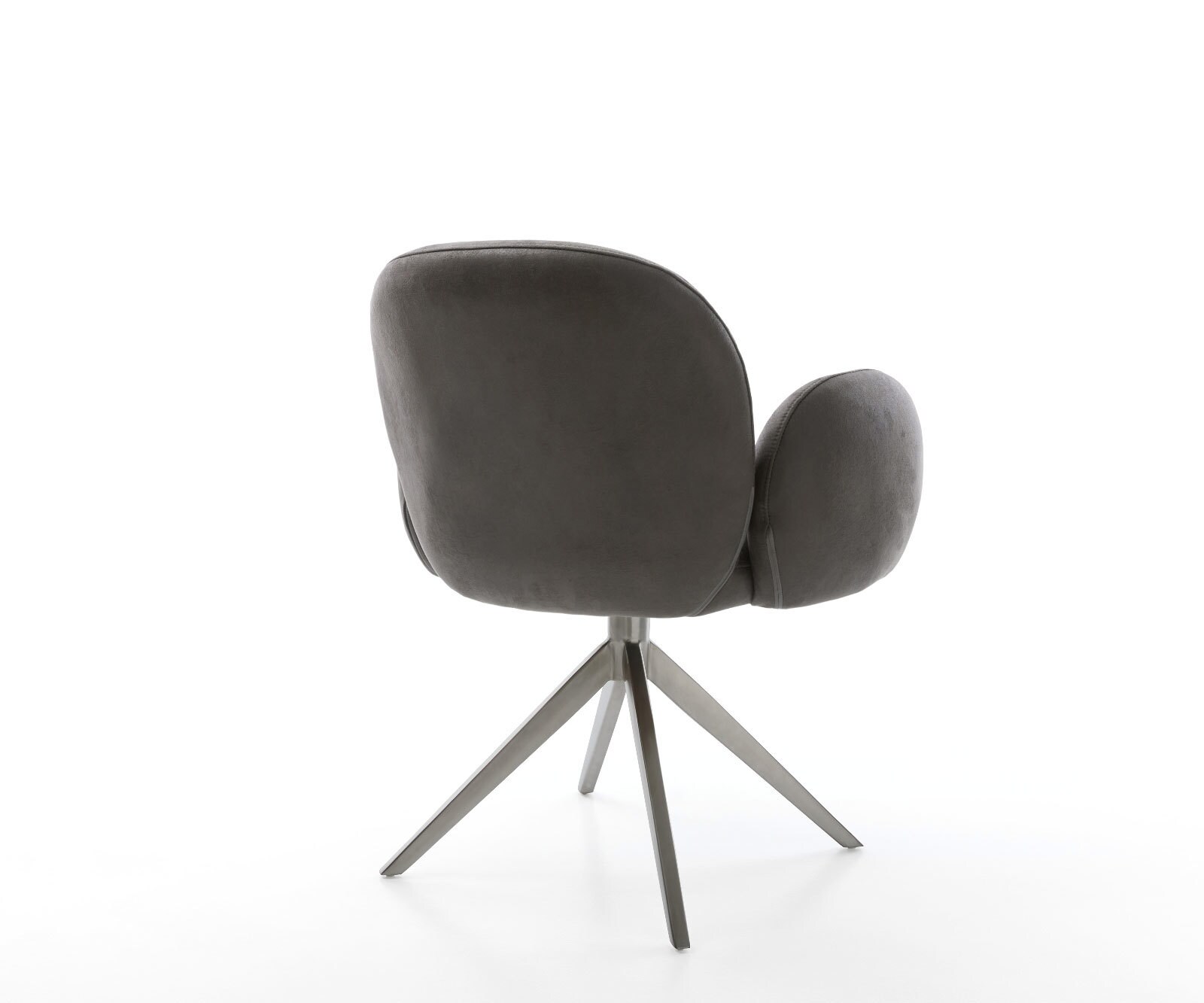 Drehstuhl Nube-Flex mit Armlehnen Mikrofaser Anthrazit Vintage Kreuzgestell breit Graphit 360° drehbar Wippfunktion Taschenfederkern 4
