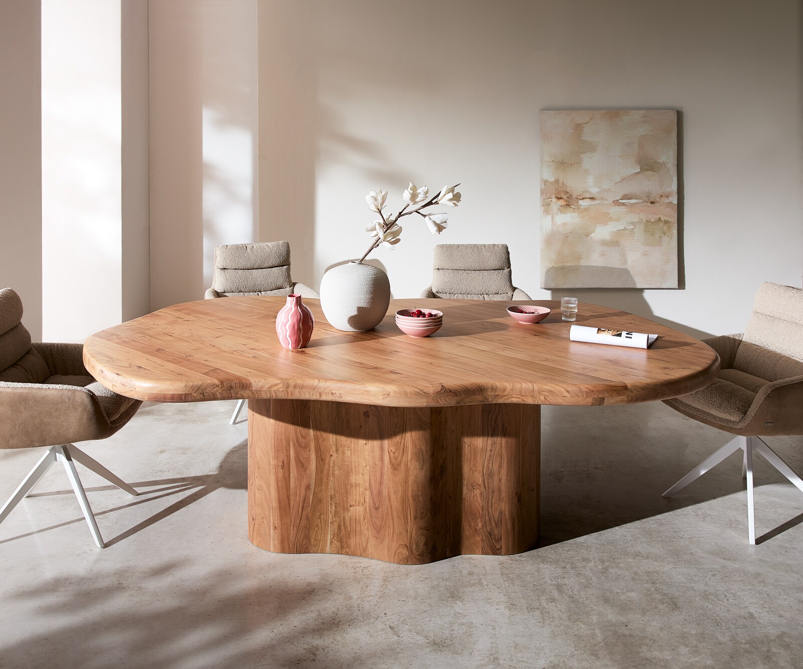 Esstisch Herkon 240x140 Akazie Natur Holzgestell 4