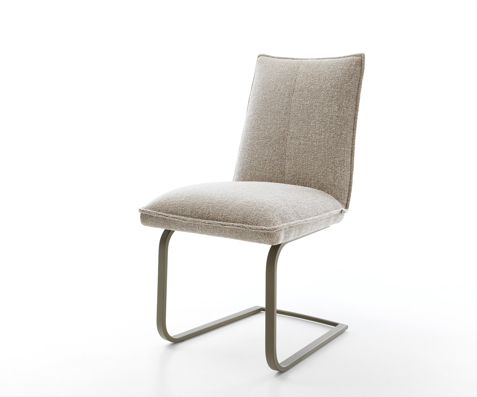 Freischwinger Lelio-Flex Webstoff Soft Beige Freischwinger flach Effektfinish Titan Taschenfederkern 1