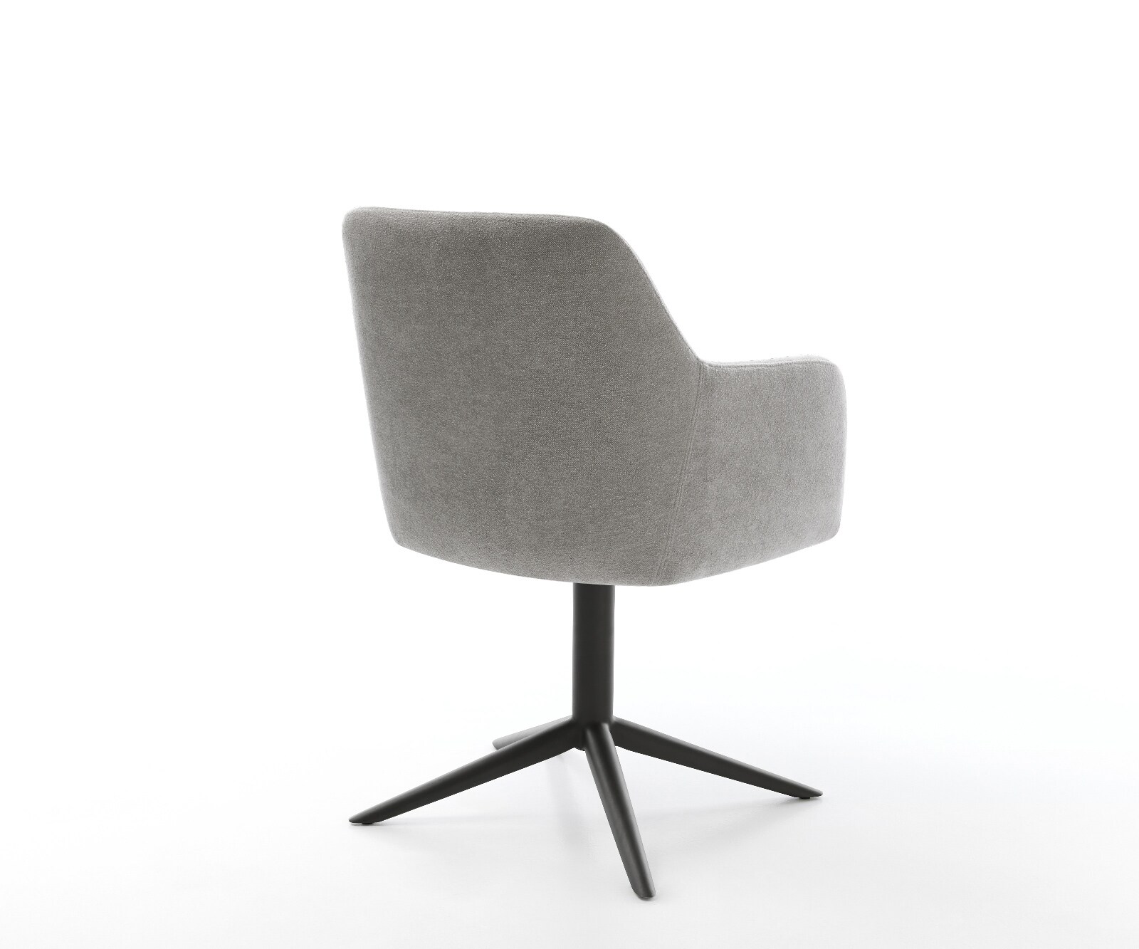 Chaise-pivotante Greg-Flex tissu structuré doux gris pied de chaise 4 branches noir pivotement sur 360° fonction bascule resorts ensachés 4