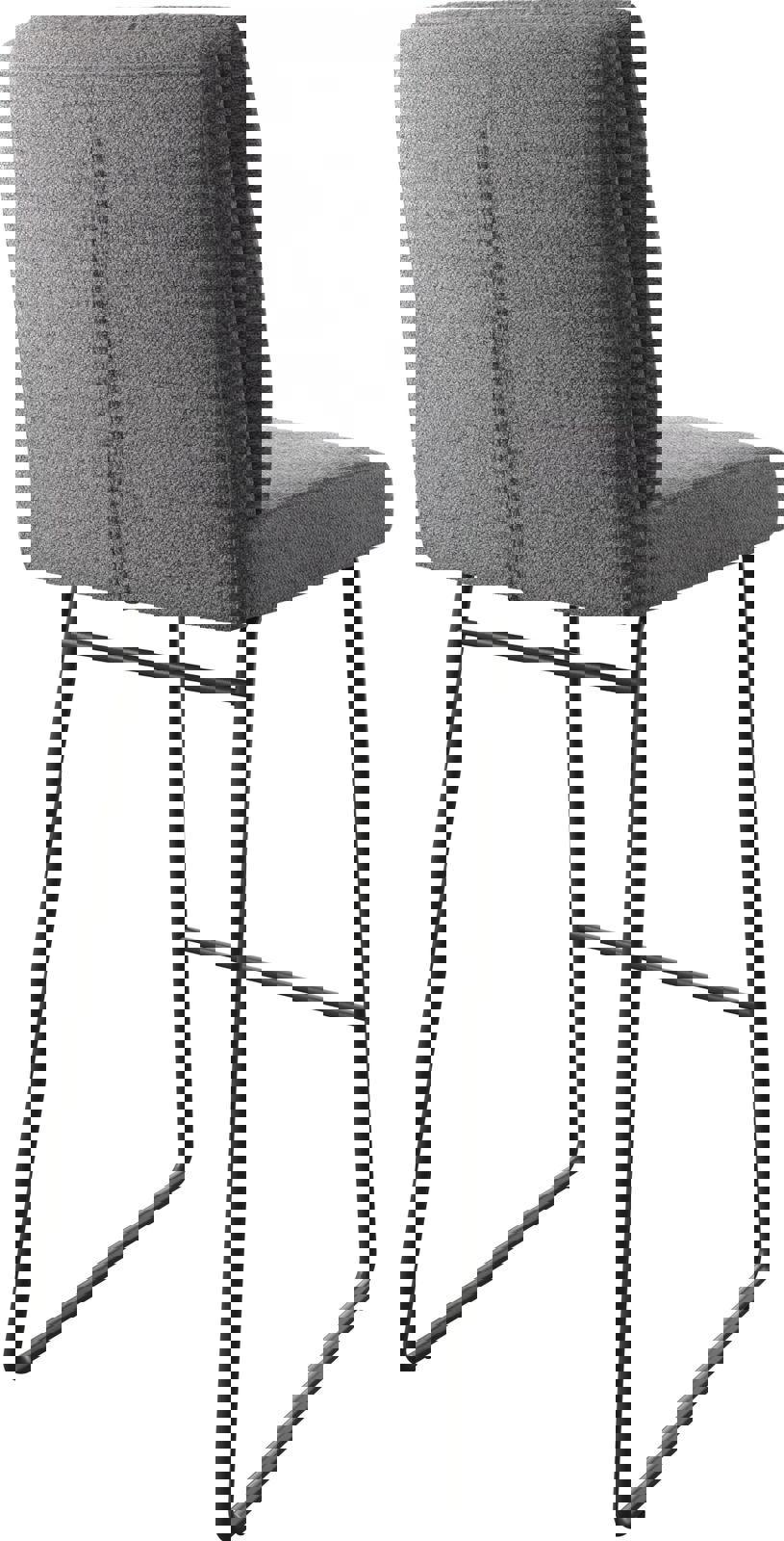 Chaise-de-bar Pela-Flex tissu texturé gris clair cadre de patins métal 5