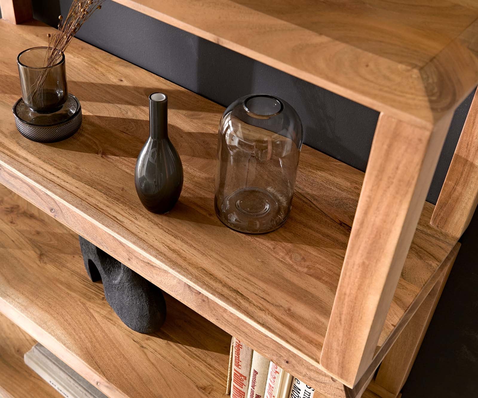 Standregal Sakura 100x200 cm Akazie Natur 5 Fächer 4 Standregal Sakura 100x200 cm Akazie Natur 5 Fächer 4