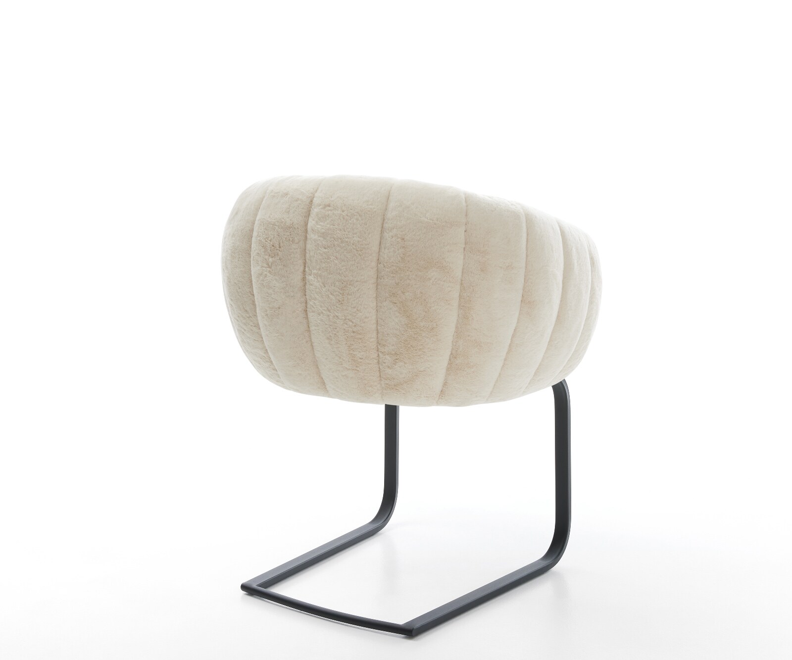 Freischwinger Jada-Flex Plüsch Creme-Weiß Freischwinger flach Schwarz Taschenfederkern 4