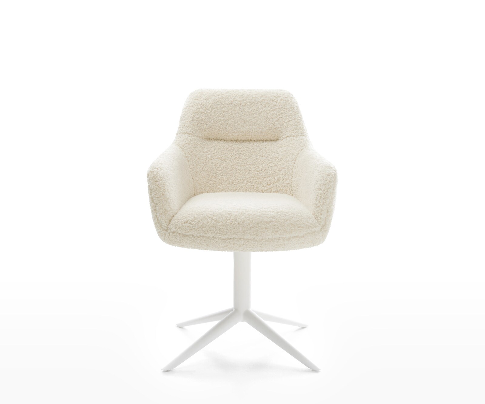 Chaise-pivotante Pejo-Flex tissu teddy beige pied de chaise 4 branches blanc pivotement sur 360° fonction bascule resorts ensachés 2