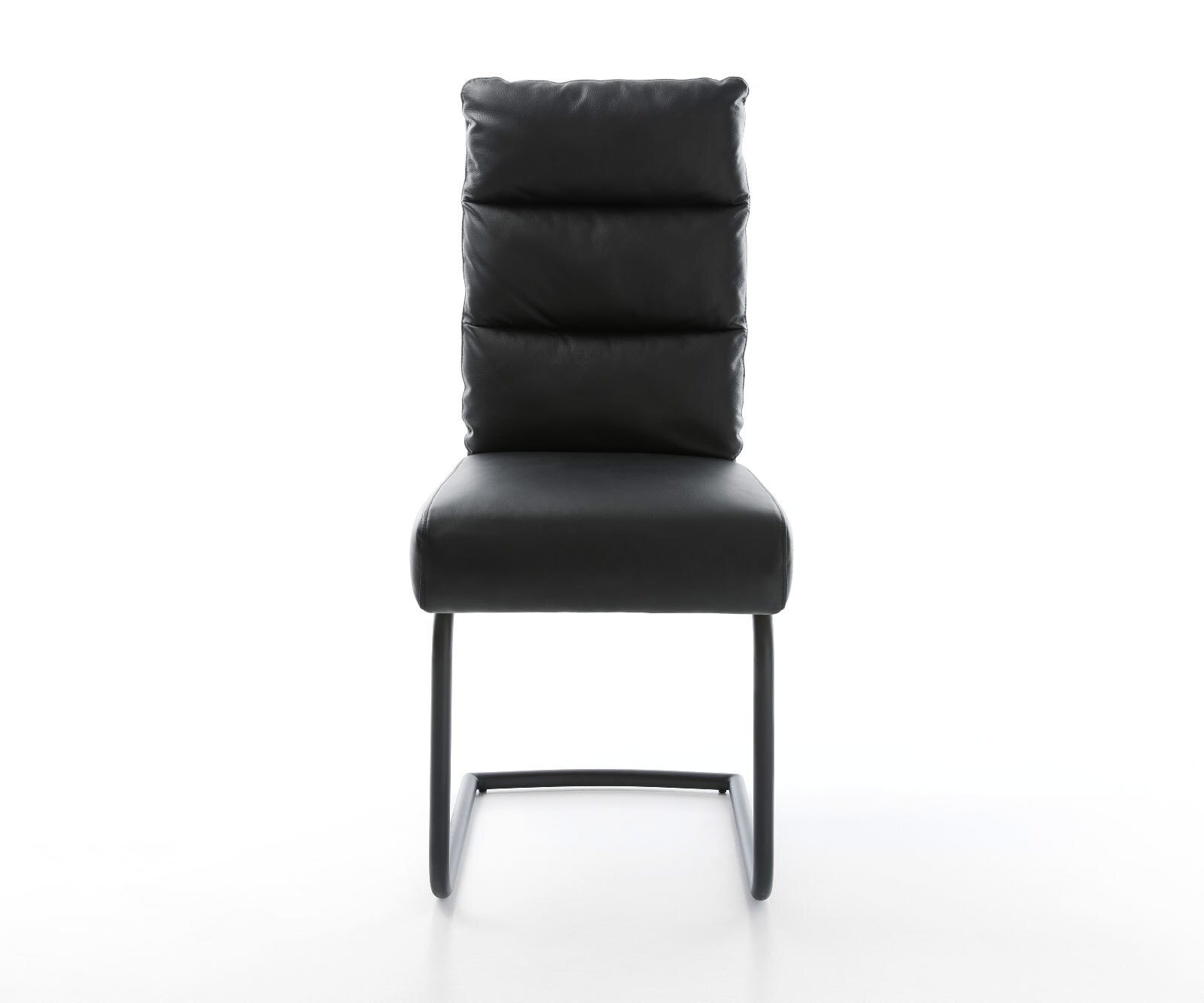 Freischwinger Pela-Flex Echt-Leder Schwarz Freischwinger rund Schwarz Taschenfederkern 1