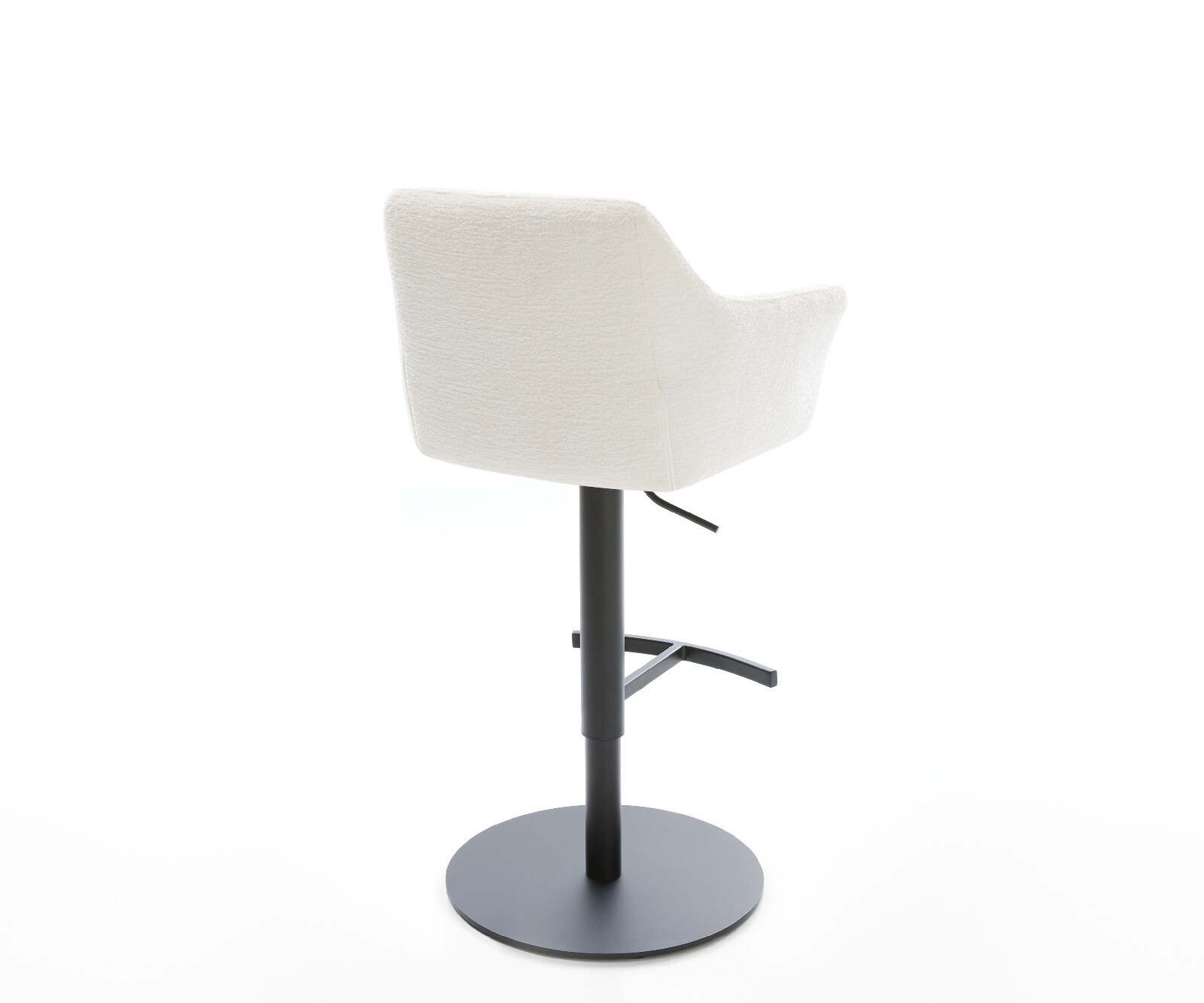 Barstuhl Yulo-Flex Bouclé Soft Beige Drehfuß höhenverstellbar Metall Schwarz 4
