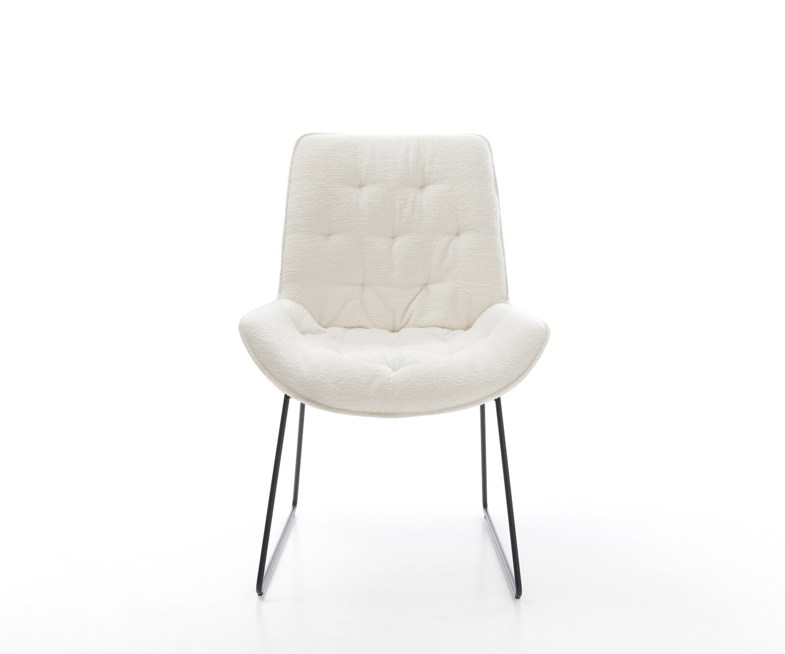 Esszimmerstuhl Taimi-Flex Bouclé Soft Beige Kufengestell Schwarz 2