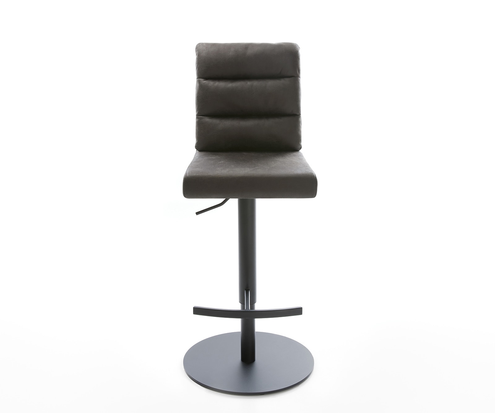 Chaise-de-bar Pela-Flex vintage anthracite base tournante réglable en haut métal 2