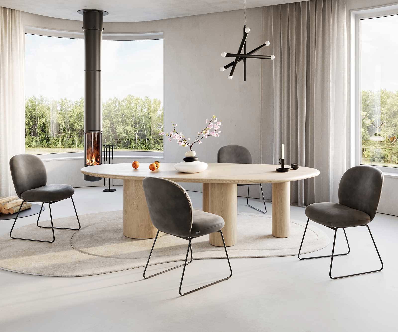 Esszimmerstuhl Nube-Flex Mikrofaser Anthrazit Vintage Kufengestell Schwarz Taschenfederkern 3 Esszimmerstuhl Nube-Flex Mikrofaser Anthrazit Vintage Kufengestell Schwarz Taschenfederkern 3