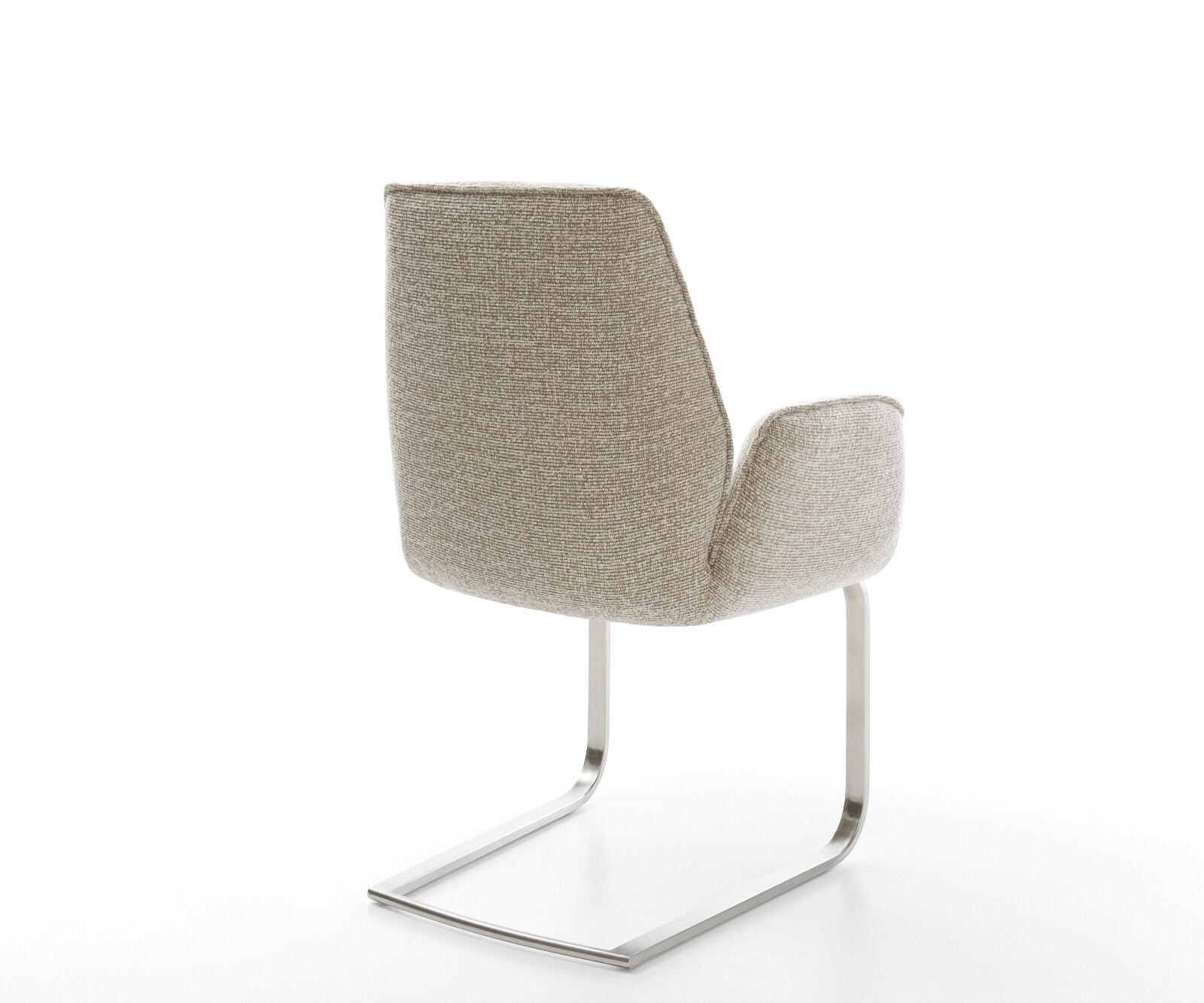 Cantilever Zoa-Flex tissu tissé doux beige pied cantilever plat acier inoxydable resorts ensachés 4
