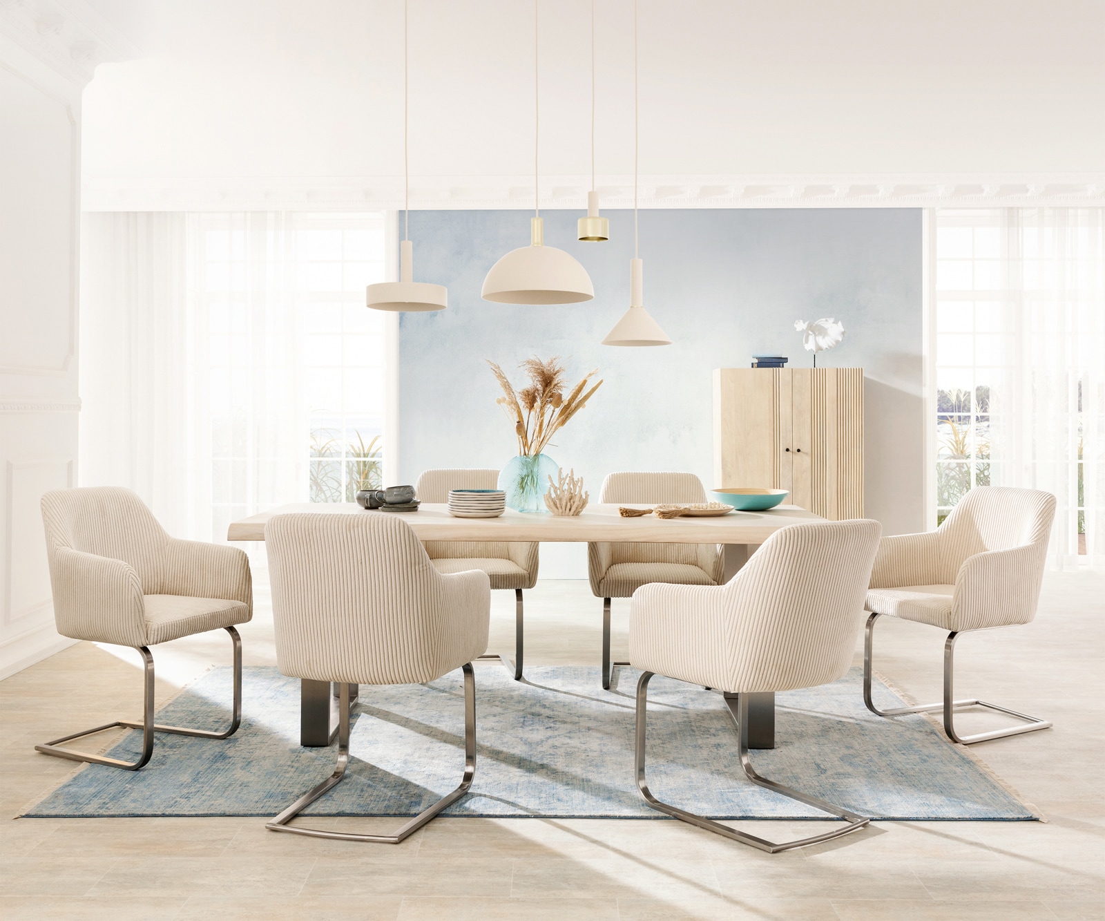 Freischwinger Greg-Flex Cord Beige Freischwinger flach Edelstahl Taschenfederkern 3 Freischwinger Greg-Flex Cord Beige Freischwinger flach Edelstahl Taschenfederkern 3