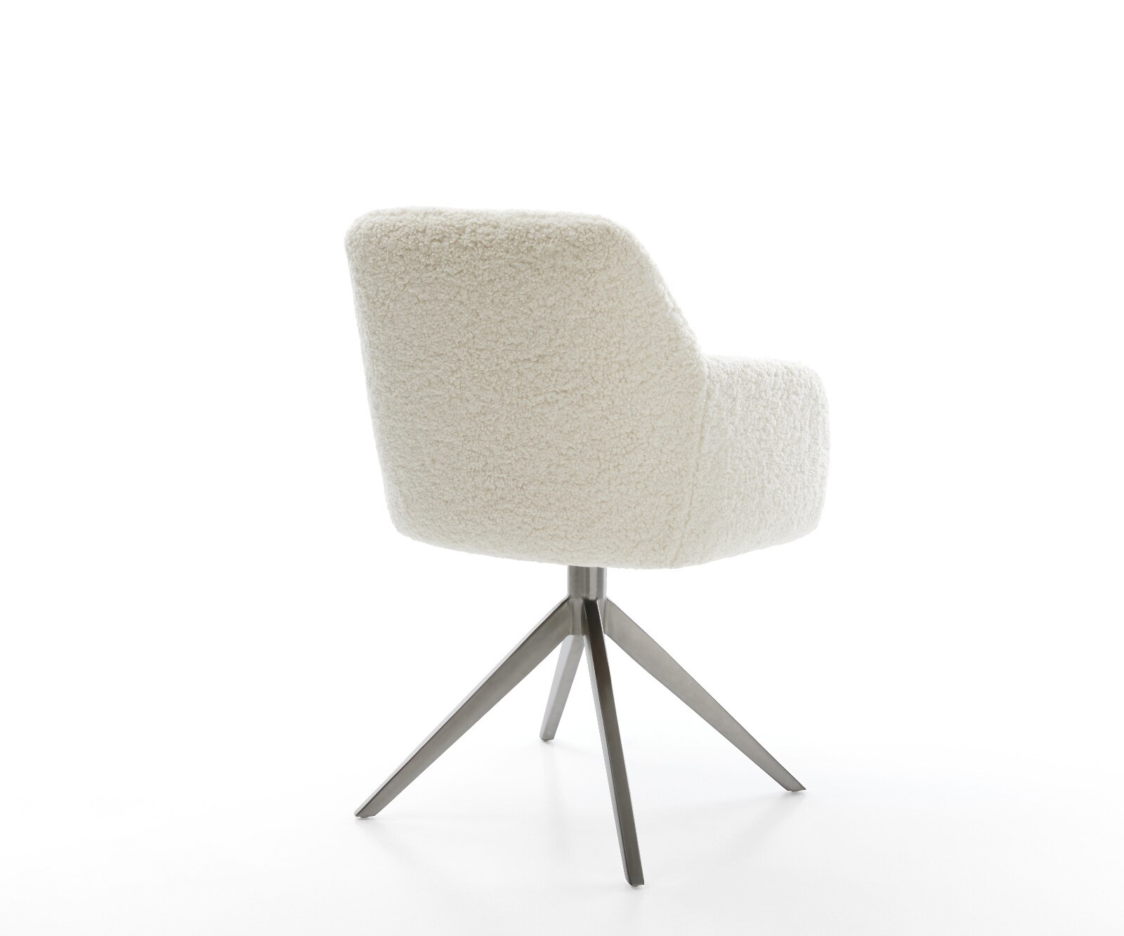 Drehstuhl Greg-Flex Teddystoff Beige Kreuzgestell breit Graphit 360° drehbar Wippfunktion Taschenfederkern 4