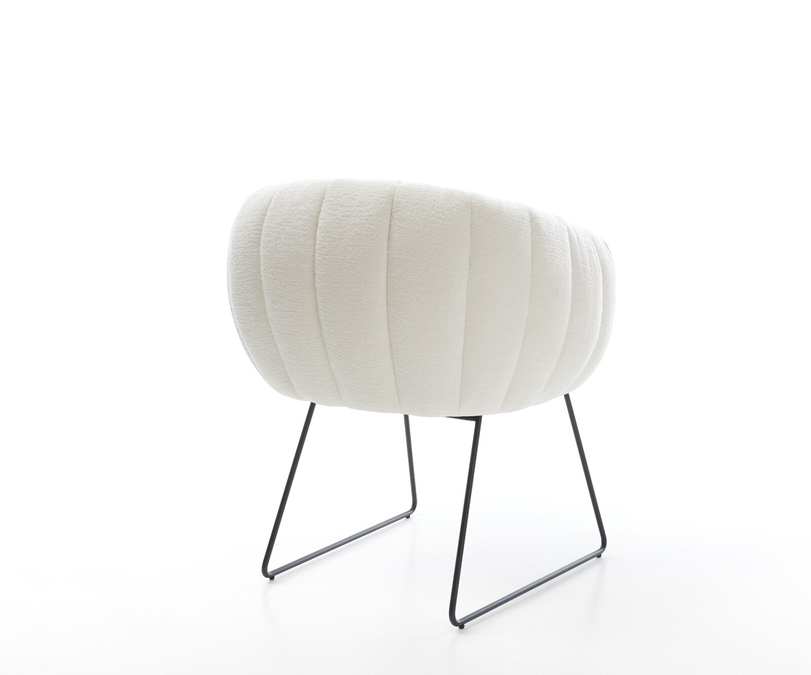 Esszimmerstuhl Jada-Flex Bouclé Soft Beige Kufengestell Schwarz Taschenfederkern 5