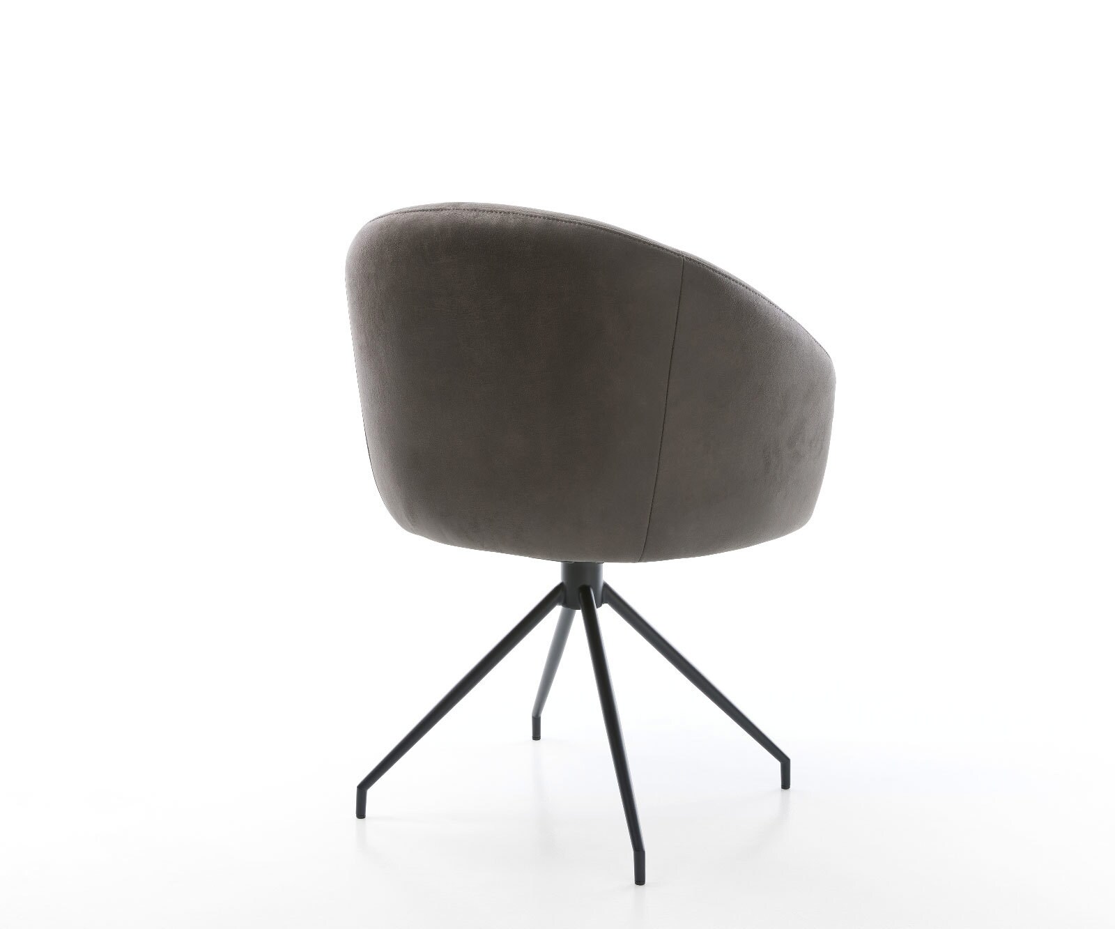 Chaise-pivotante Caja-Flex avec accoudoirs microvelours anthracite vintage pied croisé conique noir pivotement sur 180° ressorts ensachés 5