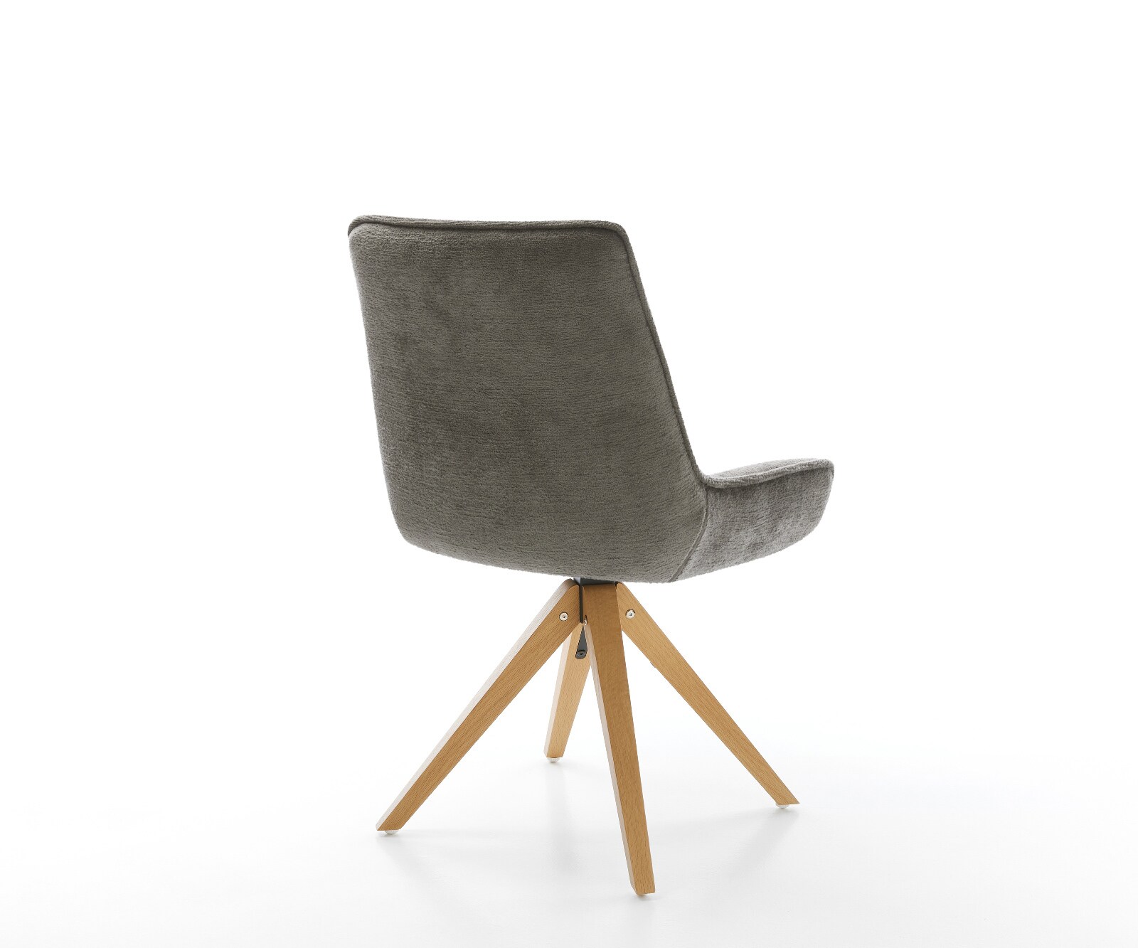 Drehstuhl Taimi-Flex Bouclé Soft Schlamm Holzgestell kantig Natur 360° drehbar 5