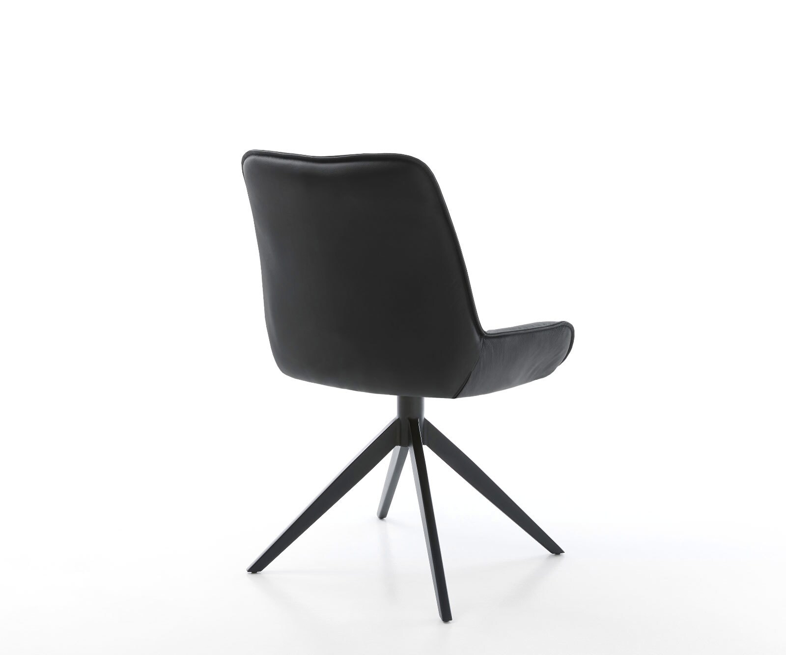 Drehstuhl Taimi-Flex Echt-Leder Schwarz Kreuzgestell breit Schwarz 360° drehbar Wippfunktion 4