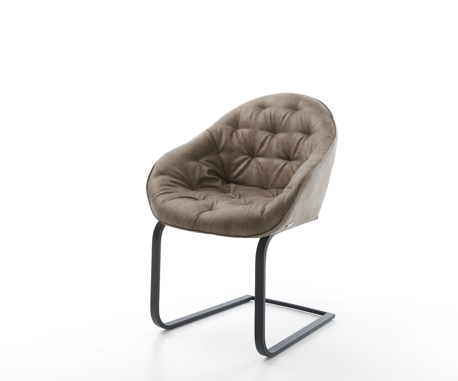 Schwingstuhl Gaio-Flex Taupe Vintage Freischwinger flach Schwarz