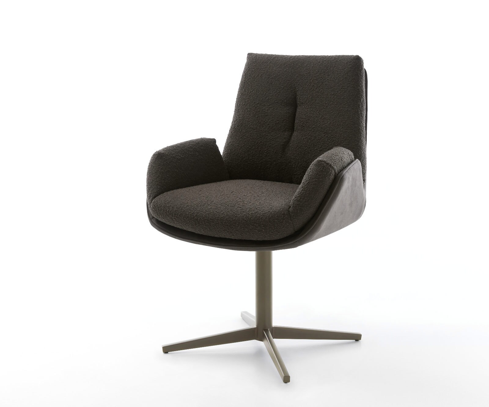 Drehstuhl Clea-Flex Materialmix Schwarz Fußkreuz Effektfinish Titan 360° drehbar Drehstuhl Clea-Flex Materialmix Schwarz Fußkreuz Effektfinish Titan 360° drehbar