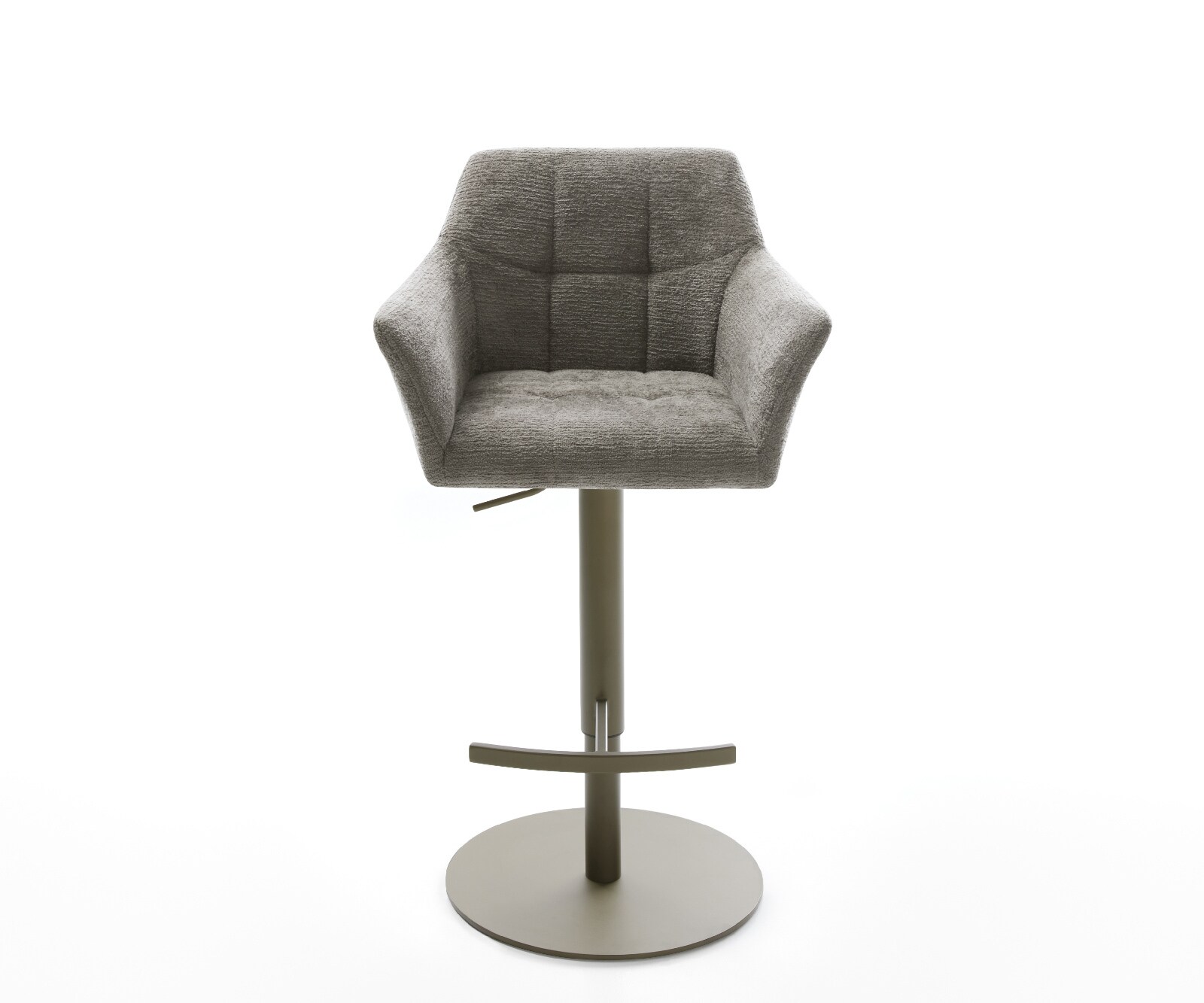 Chaise-de-bar Yulo-Flex Bouclé doux Boue Pied pivotant réglable en hauteur couleur titane Couleur titane 1