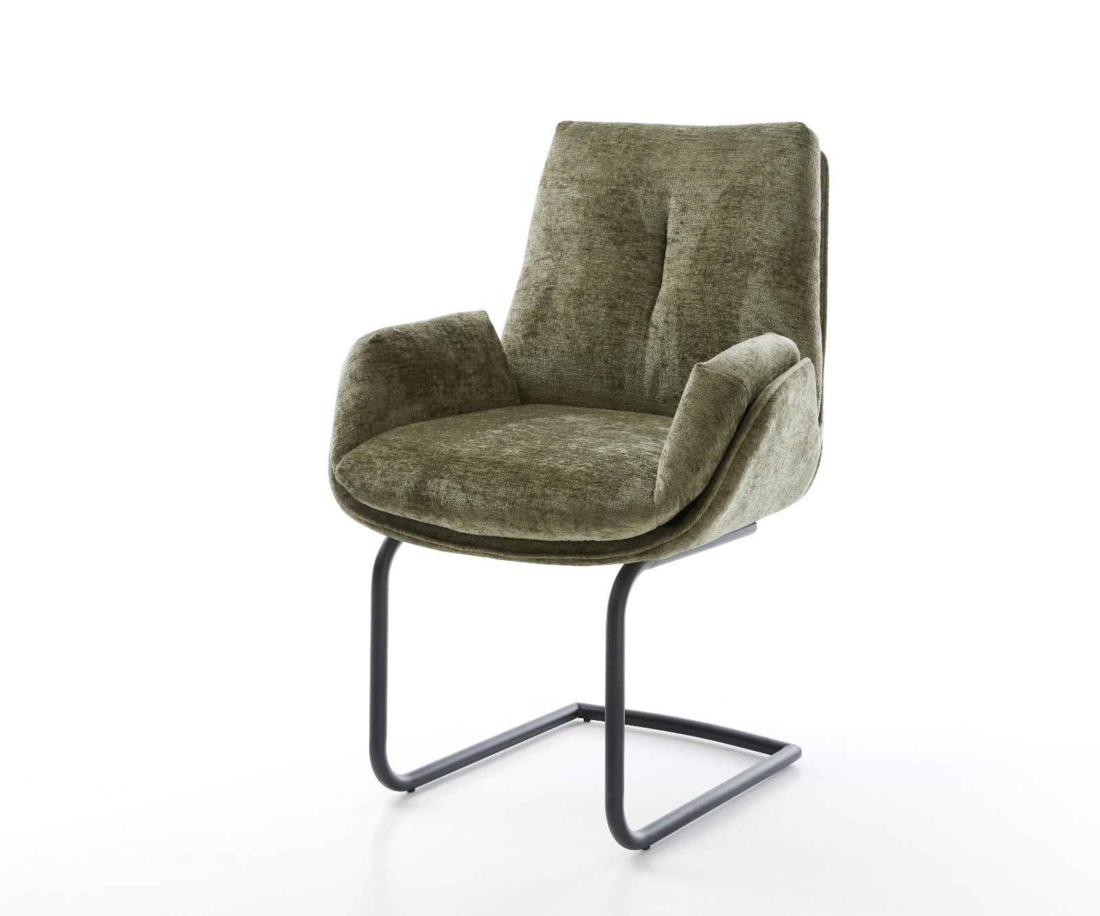 Freischwinger Clea-Flex Chenille Olive Freischwinger rund Schwarz Freischwinger Clea-Flex Chenille Olive Freischwinger rund Schwarz