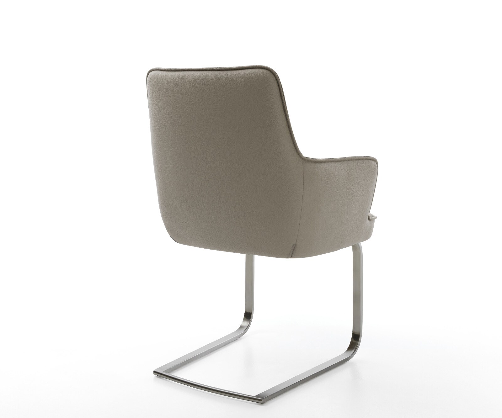 Cantilever Heira-Flex avec accoudoirs cuir de vache couleur boue pied cantilever plat grafiete ressorts ensachés 4