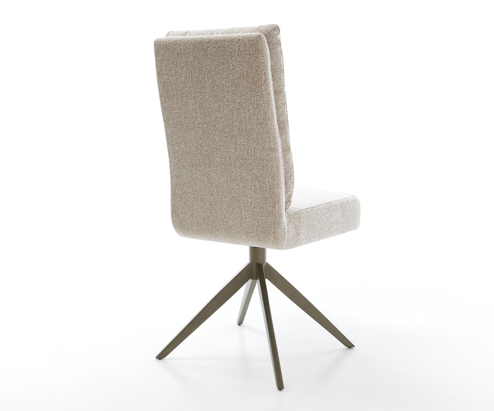 Chaise-pivotante Pela-Flex tissu tissé doux beige pied croisé large aspect titane pivotement sur 360° fonction bascule resorts ensachés 5
