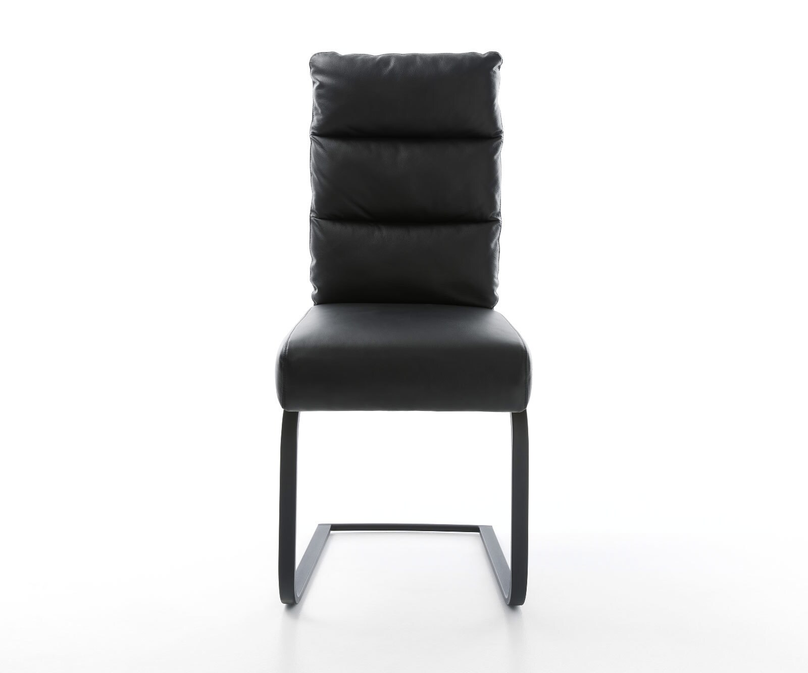 Cantilever Pela-Flex cuir de vache noir pied cantilever plat noir ressorts ensachés 1