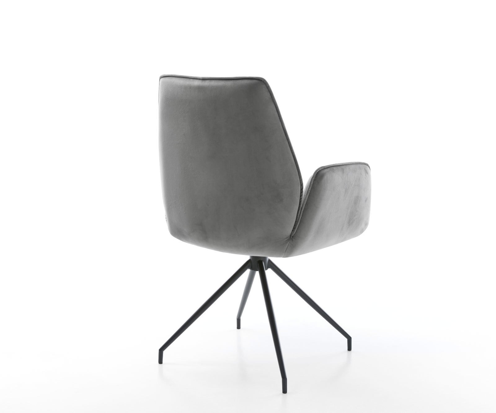 Esszimmerstuhl Zoa-Flex Samt Grau Kreuzgestell konisch Schwarz Taschenfederkern 5 Esszimmerstuhl Zoa-Flex Samt Grau Kreuzgestell konisch Schwarz Taschenfederkern 5